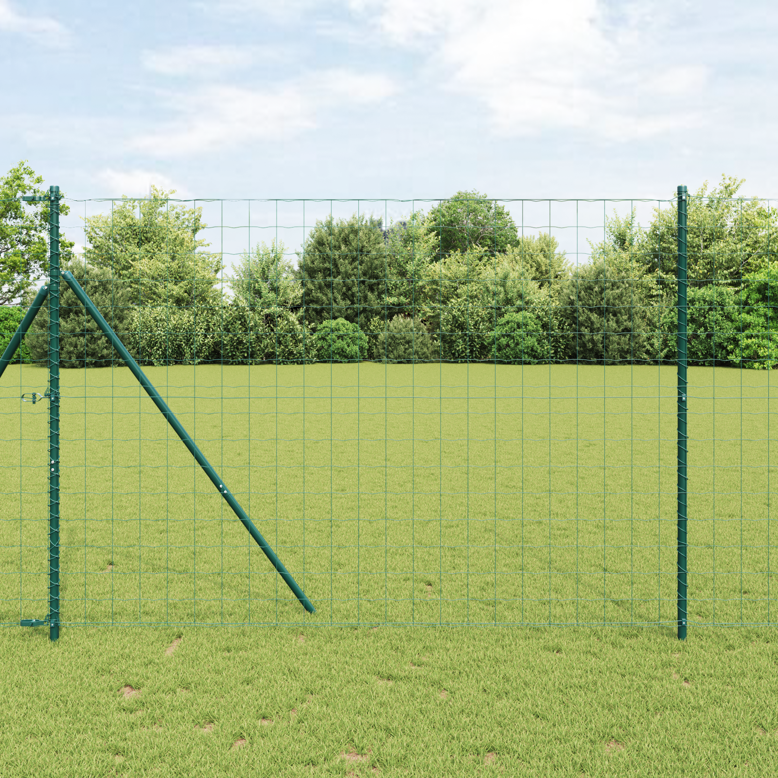Euro Fence with 7 Posts 1.6x10 m Galvanised Steel Green