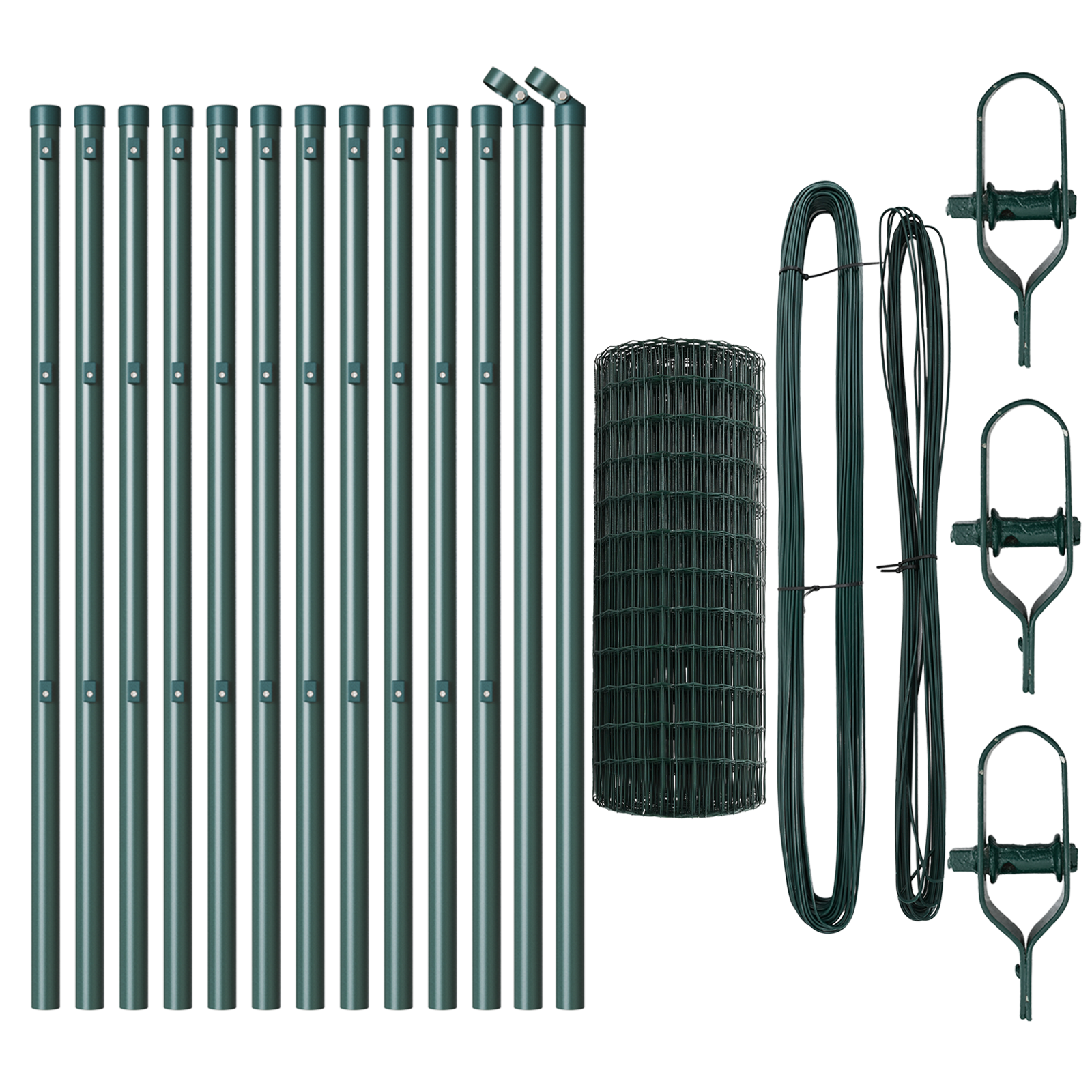 Euro Fence with 13 Posts 0.4x25 m Galvanised Steel Green - Image 4