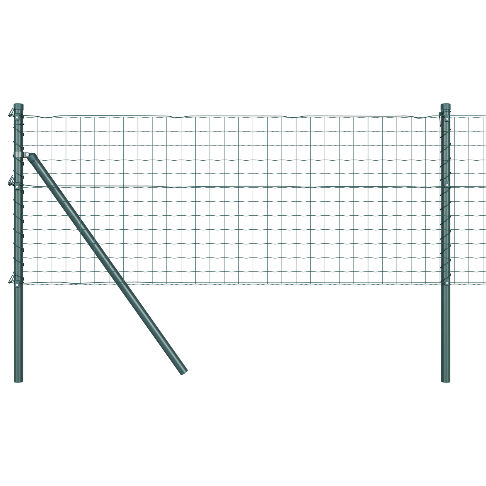 Euro Fence with 13 Posts 0.6x25 m Galvanised Steel Green - Image 2