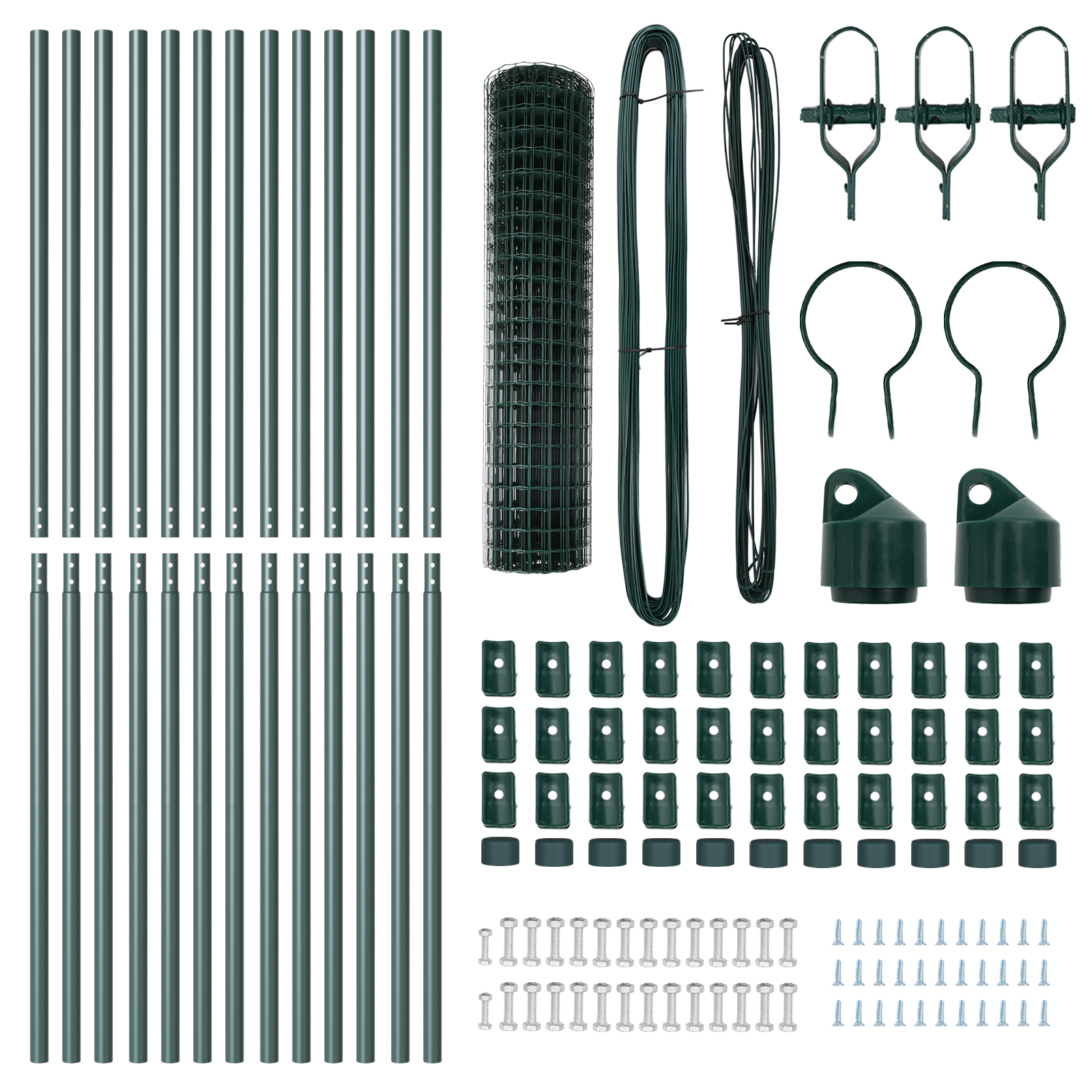 Euro Fence with 13 Posts 1x25 m Galvanised Steel Green - Image 5
