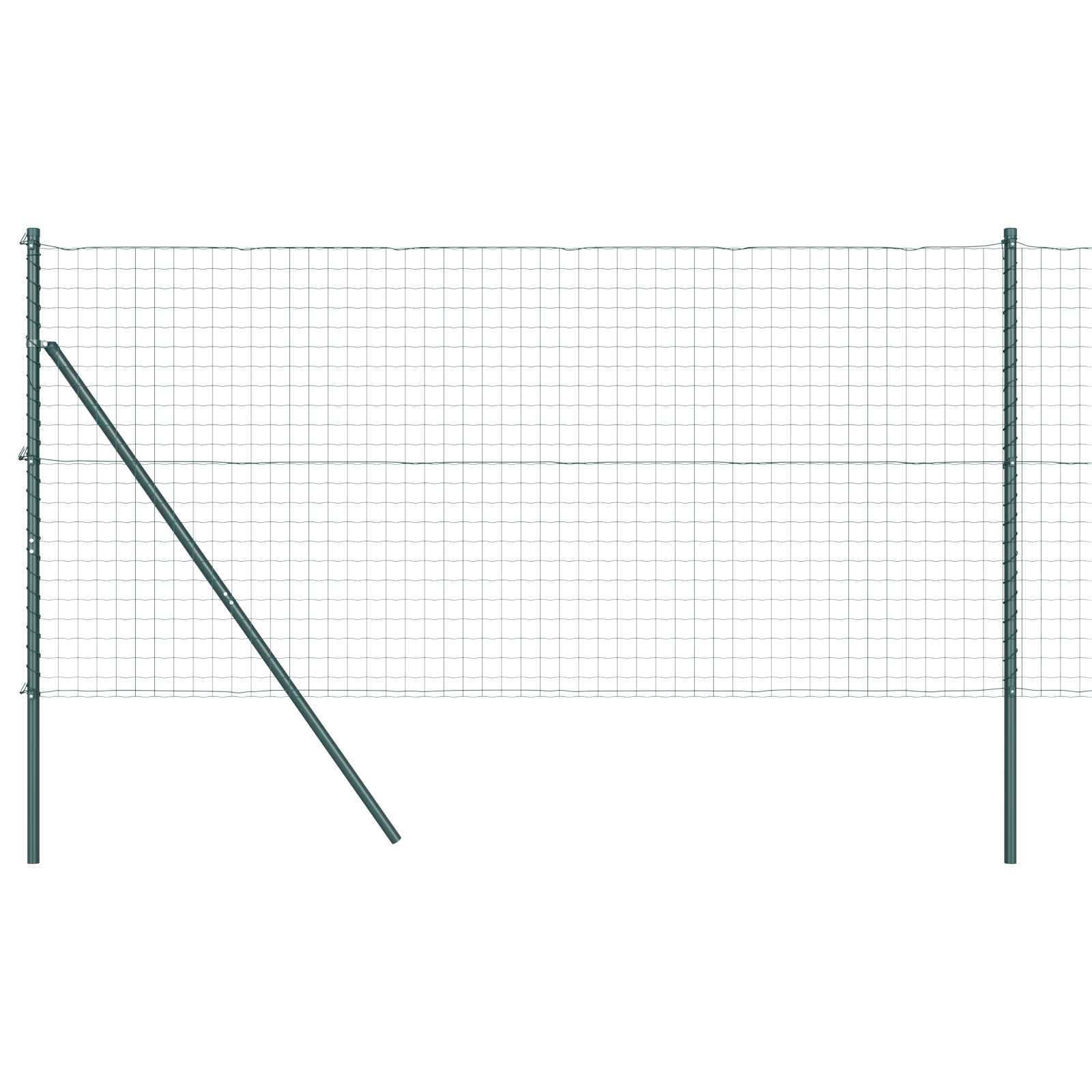 Euro Fence with 13 Posts 1.2x25 m Galvanised Steel Green - Image 2