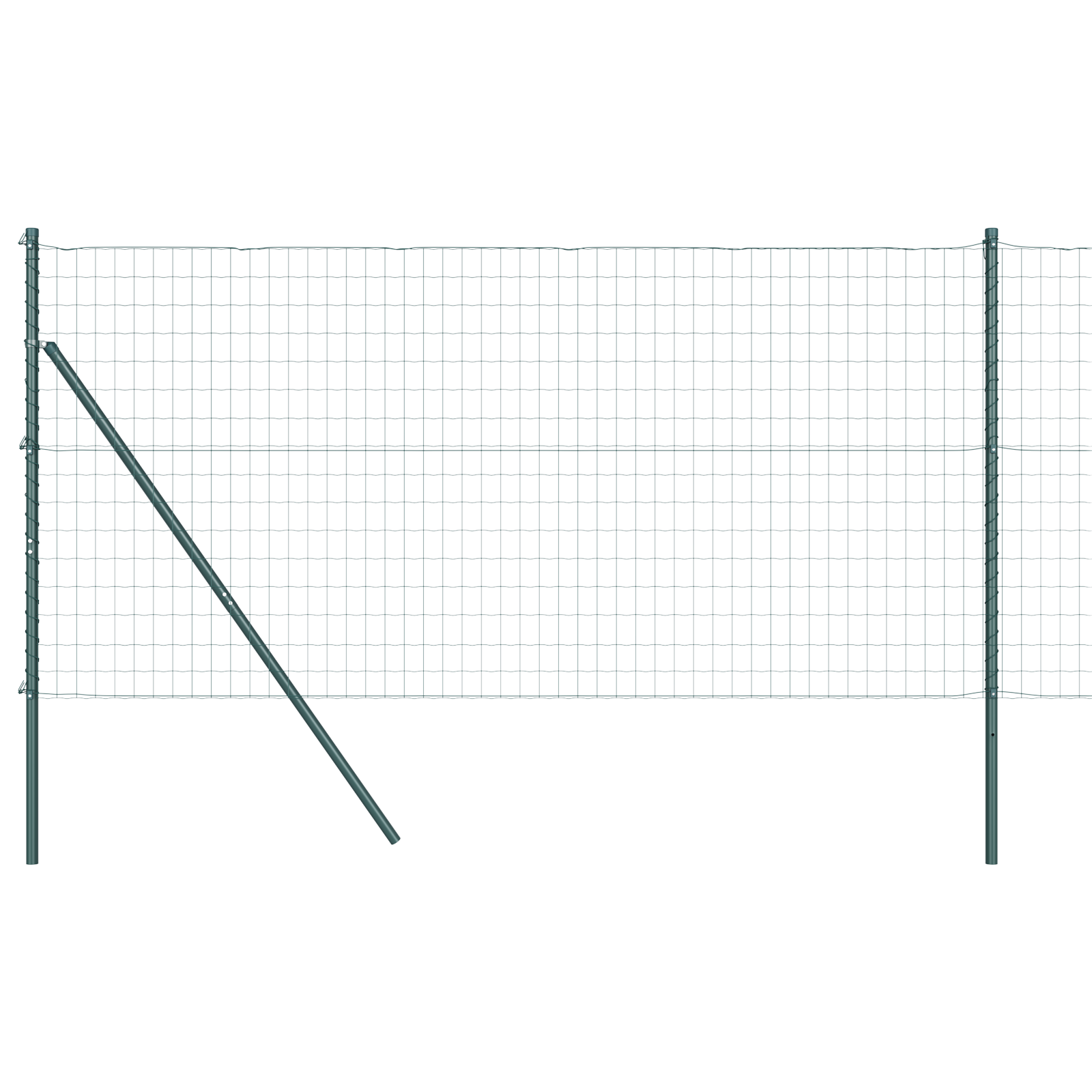 Euro Fence with 13 Posts 1x25 m Galvanised Steel Green - Image 2