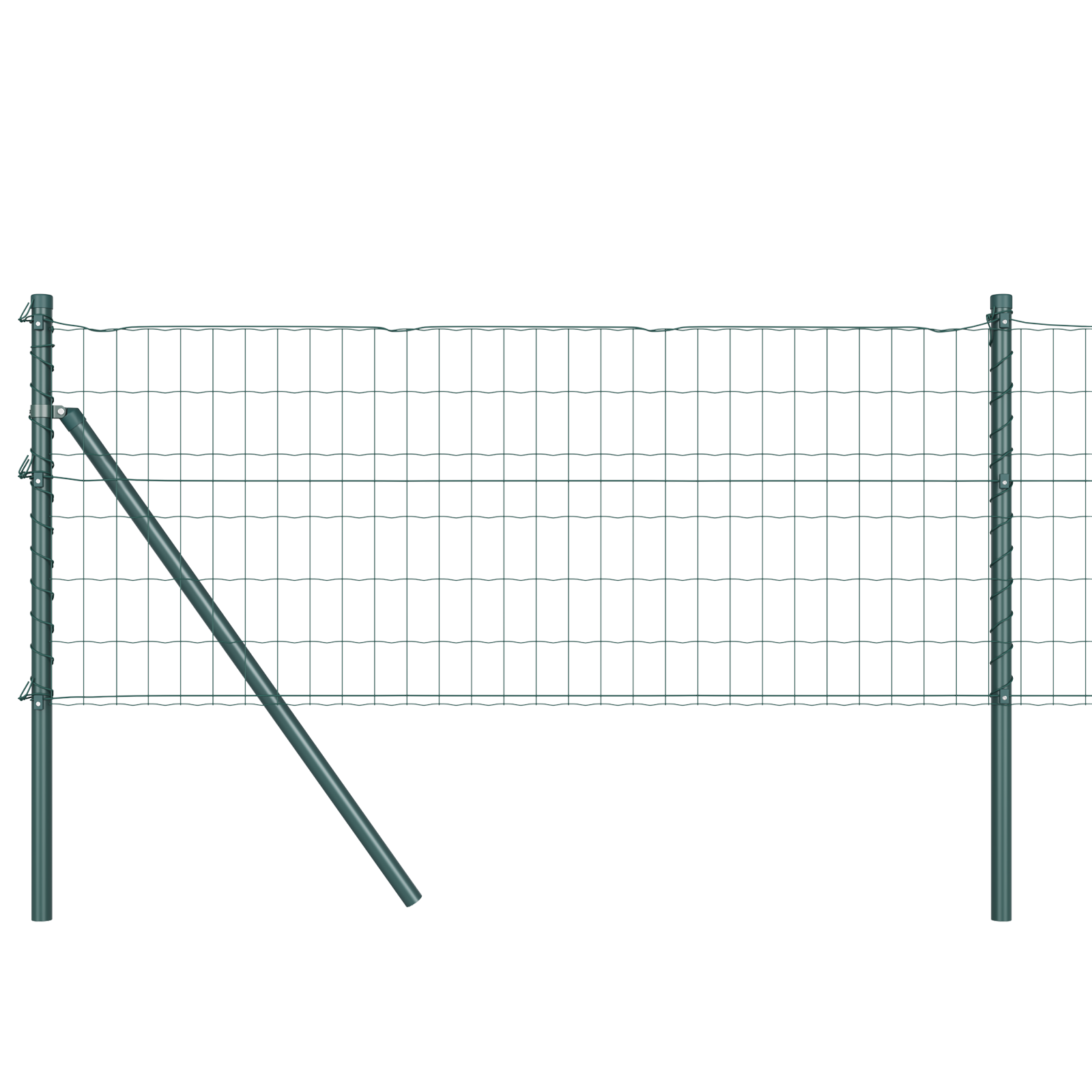 Euro Fence with 13 Posts 0.4x25 m Galvanised Steel Green - Image 2