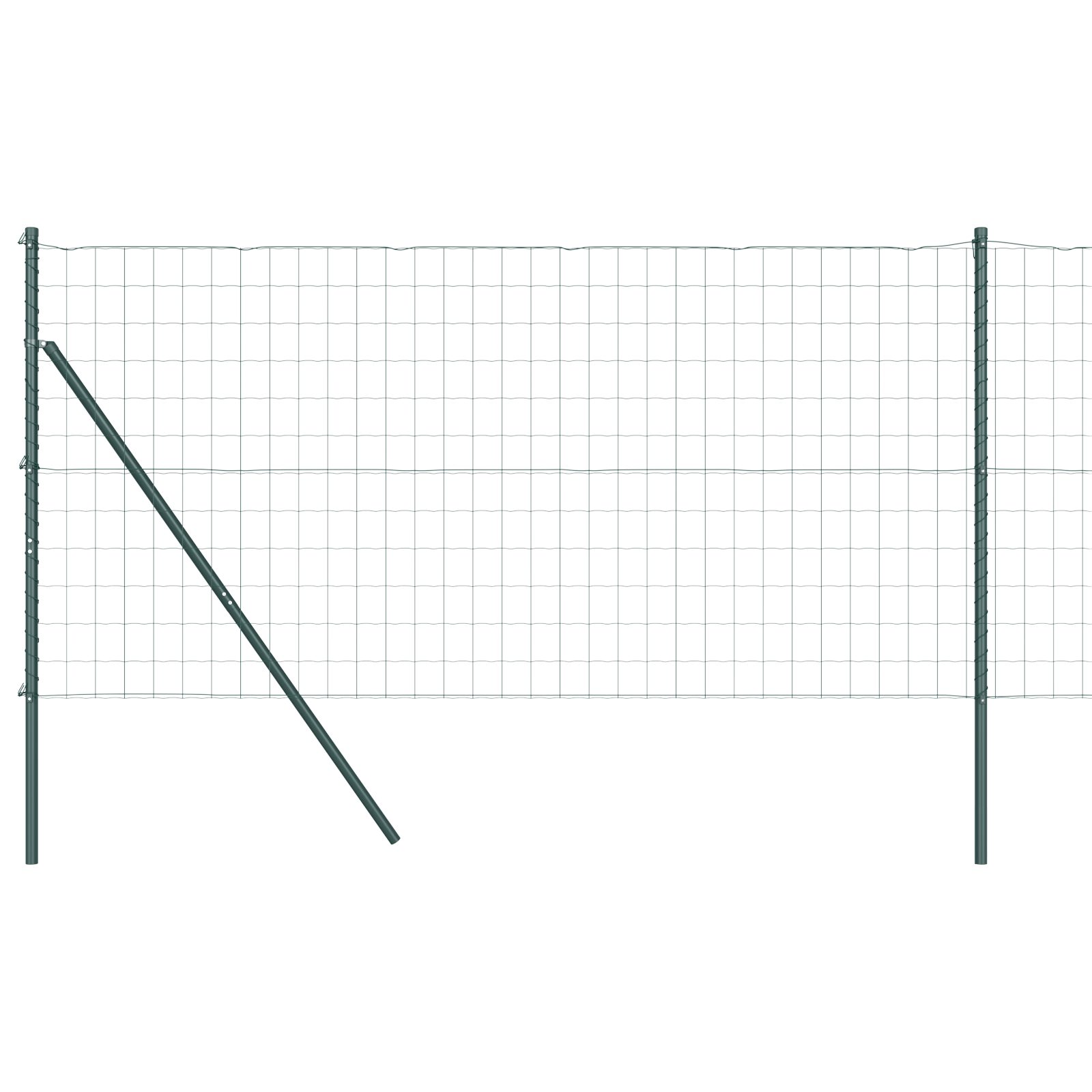 Euro Fence with 13 Posts 1.2x25 m Galvanised Steel Green - Image 2