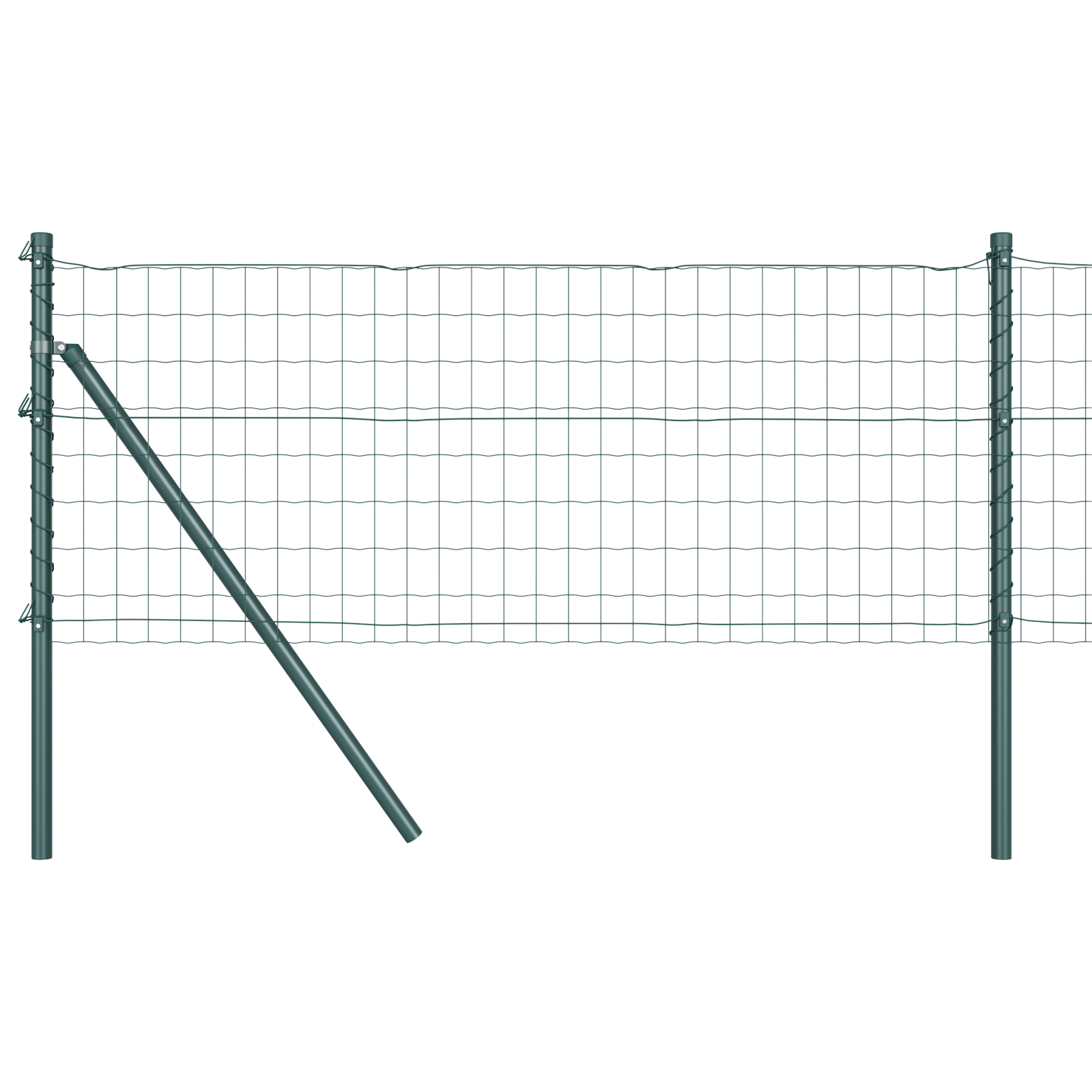 Euro Fence with 13 Posts 0.4x50 m Galvanised Steel Green - Image 2