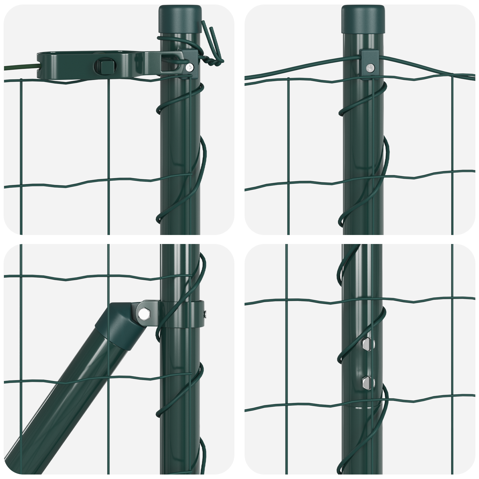 Euro Fence with 7 Posts 1.4x10 m Galvanised Steel Green - Image 7