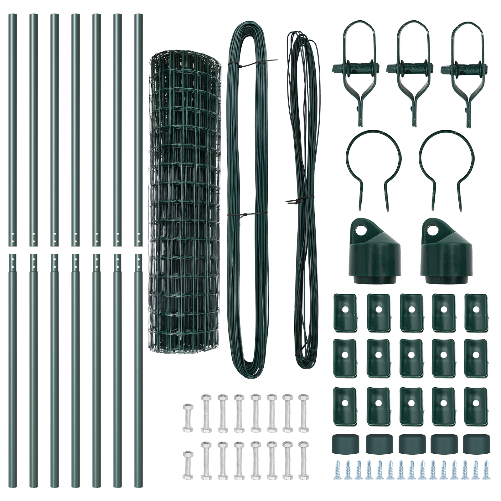 Euro Fence with 7 Posts 1.4x10 m Galvanised Steel Green - Image 5