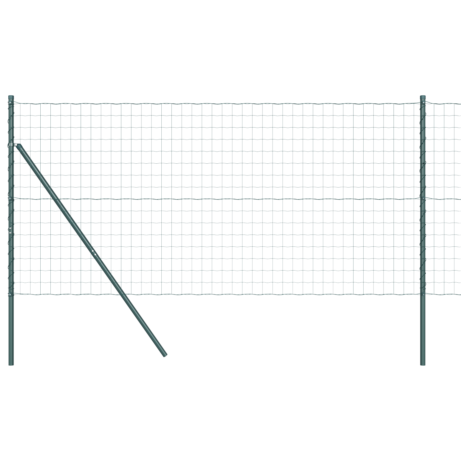 Euro Fence with 7 Posts 1.4x10 m Galvanised Steel Green - Image 2