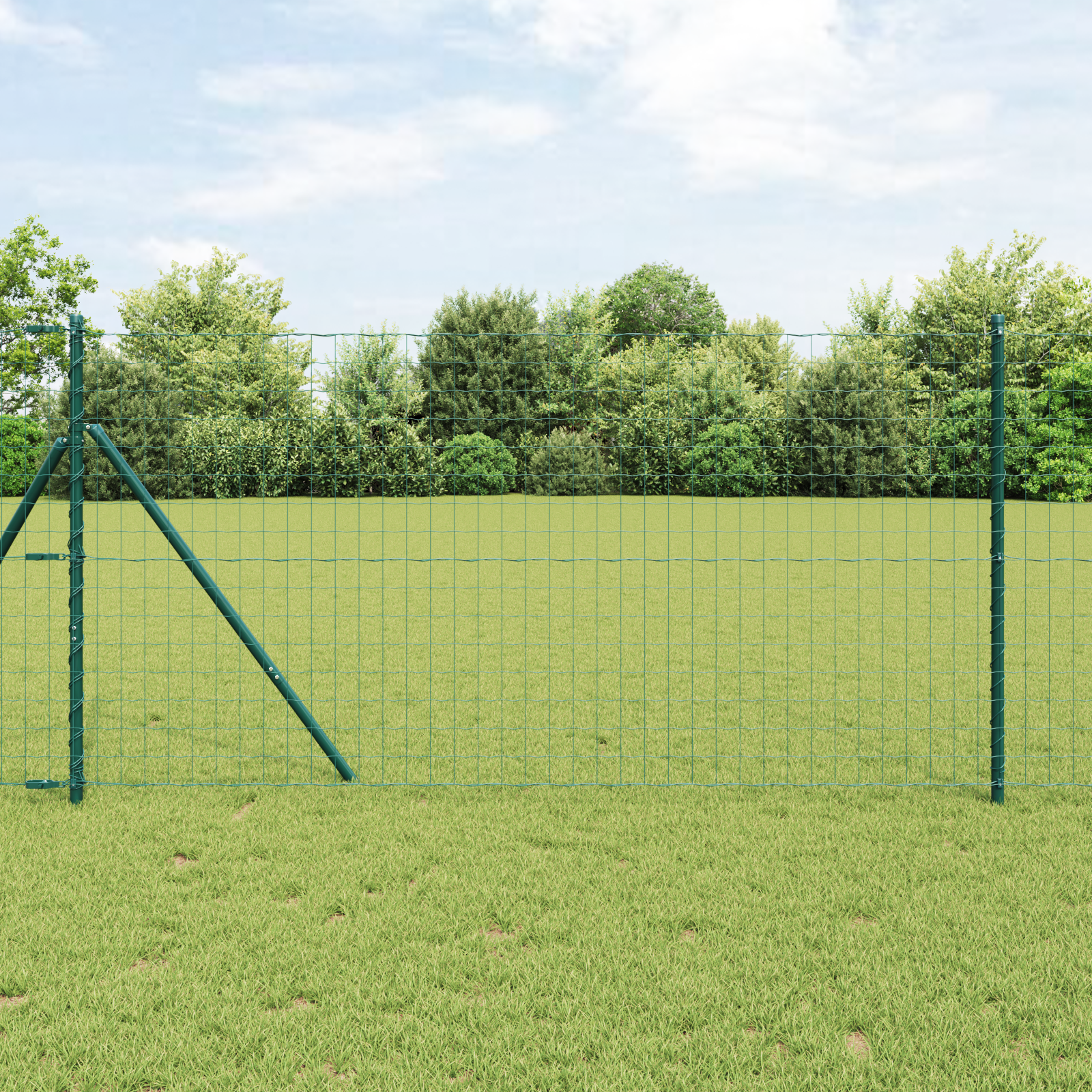 Euro Fence with 7 Posts 1.4x10 m Galvanised Steel Green