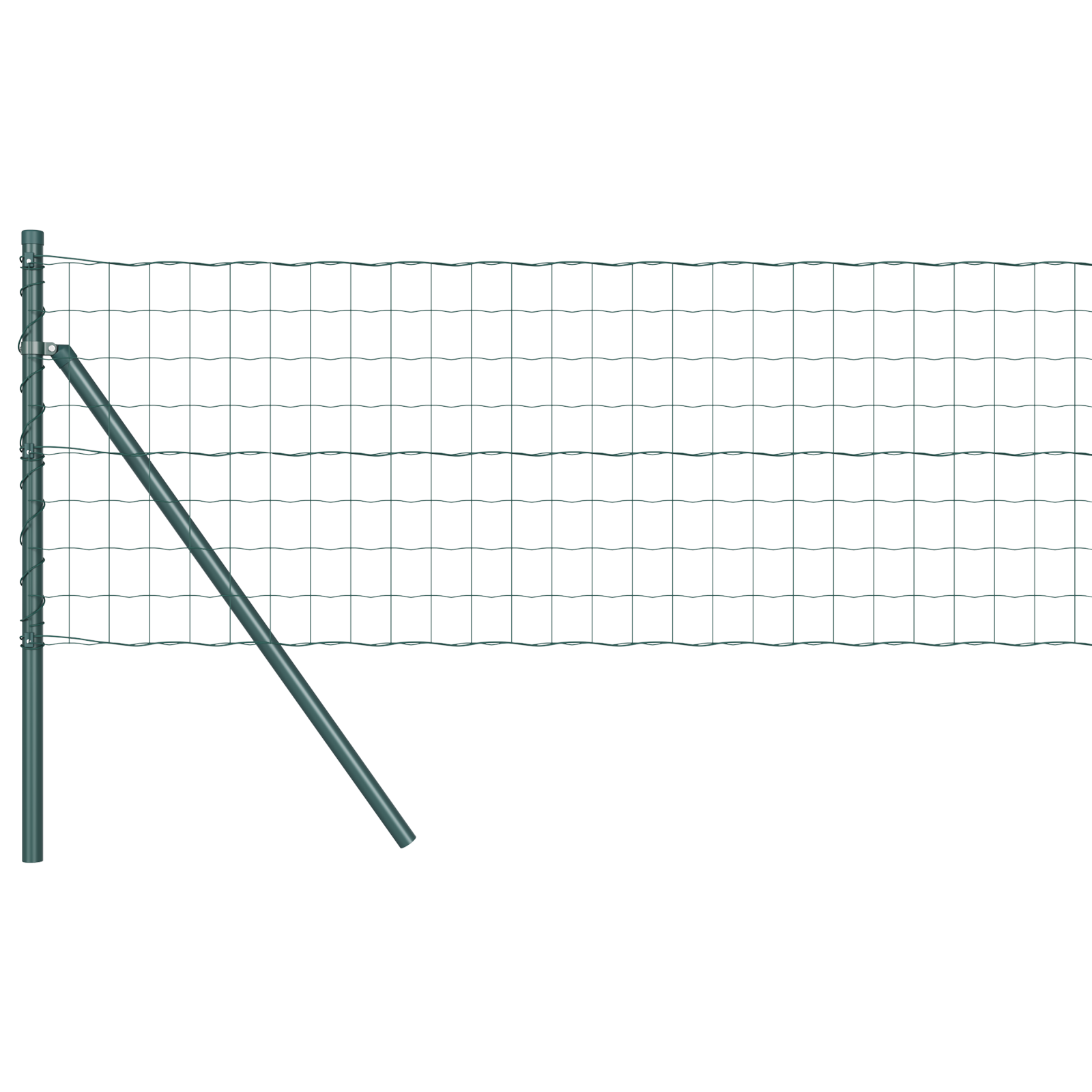 Euro Fence with 13 Posts 0.6x25 m Galvanised Steel Green - Image 2
