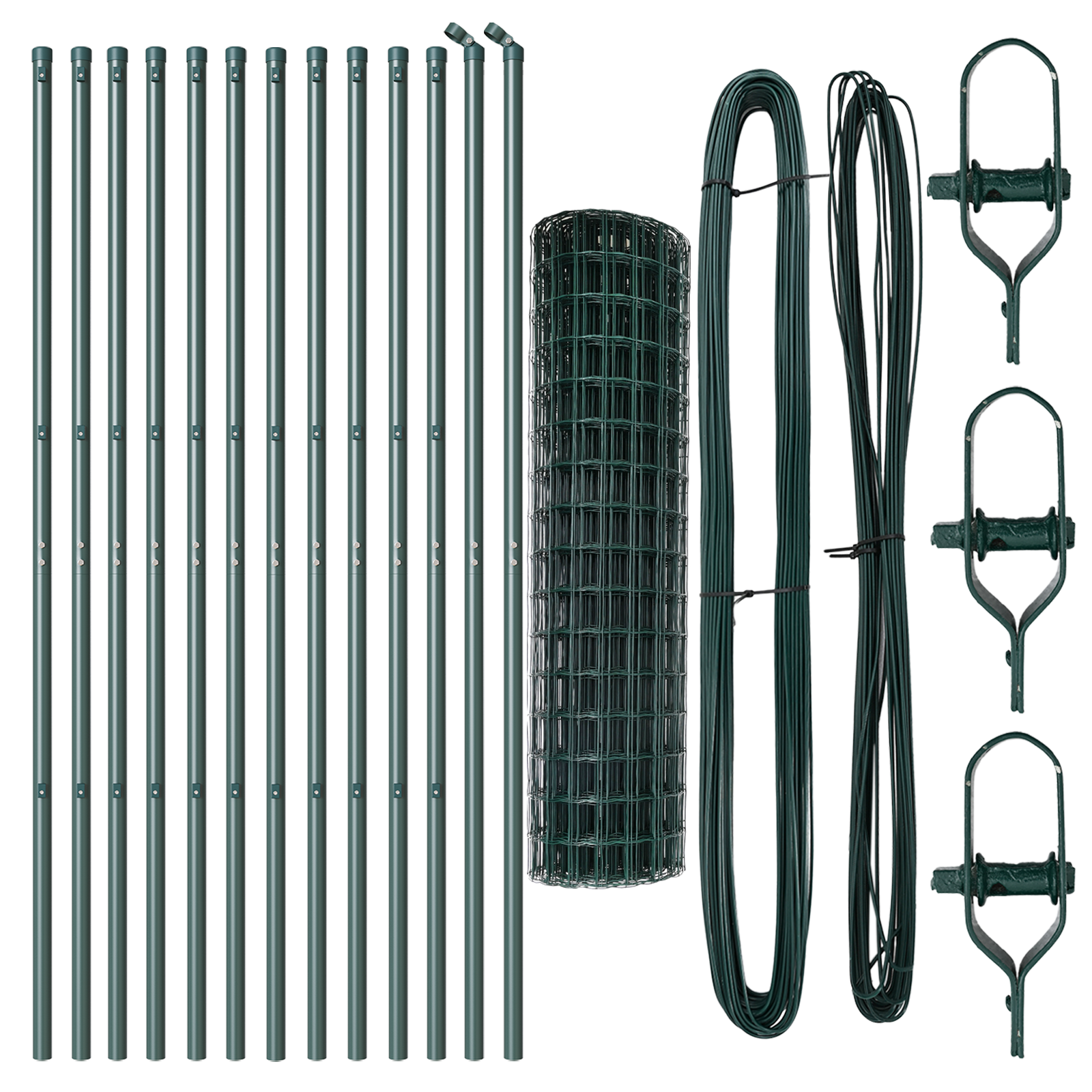 Euro Fence Set of 2 Green Galvanized Steel Large Durable - Image 4