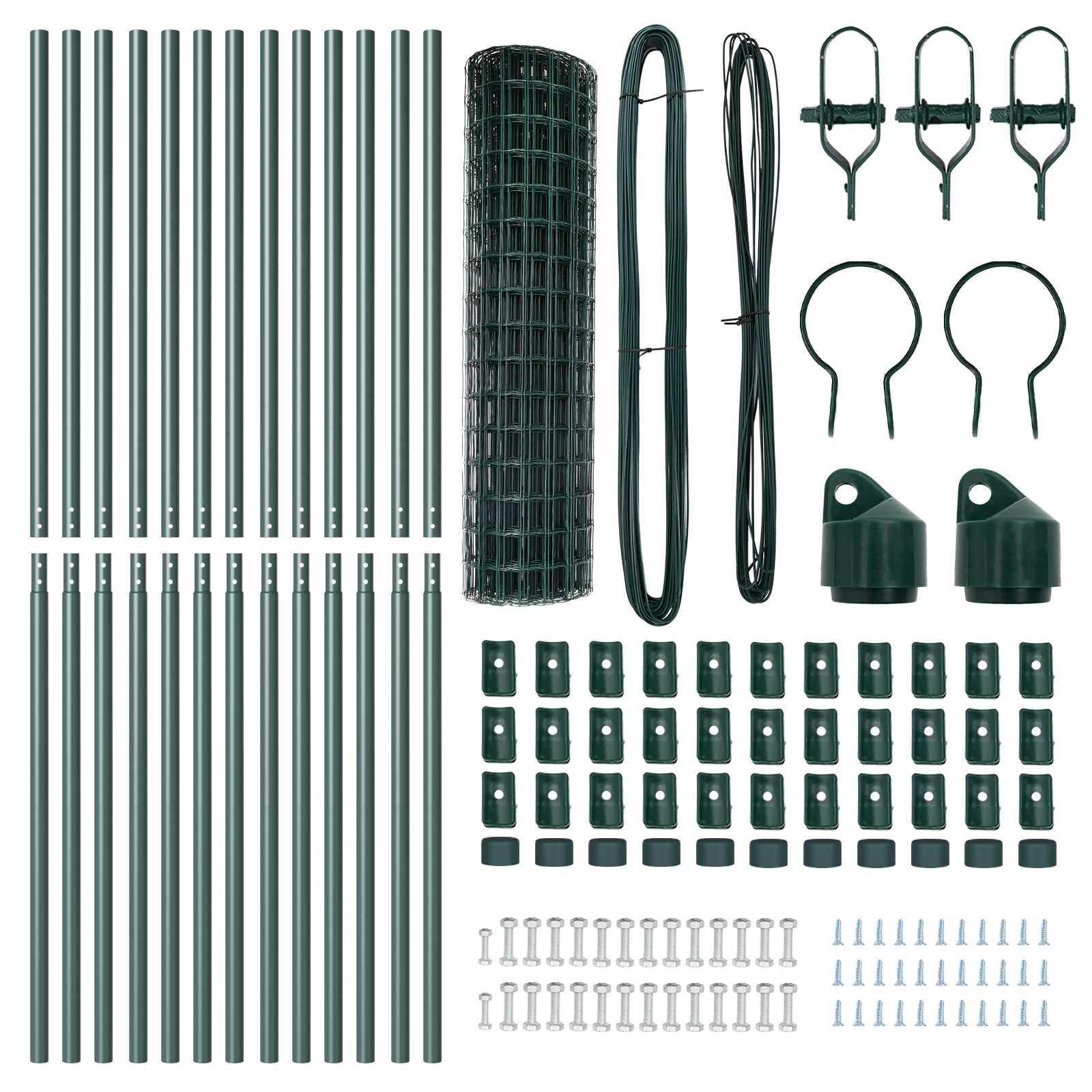 Euro Fence Set of 2 Green Powder-Coated Metal Large Durable - Image 5