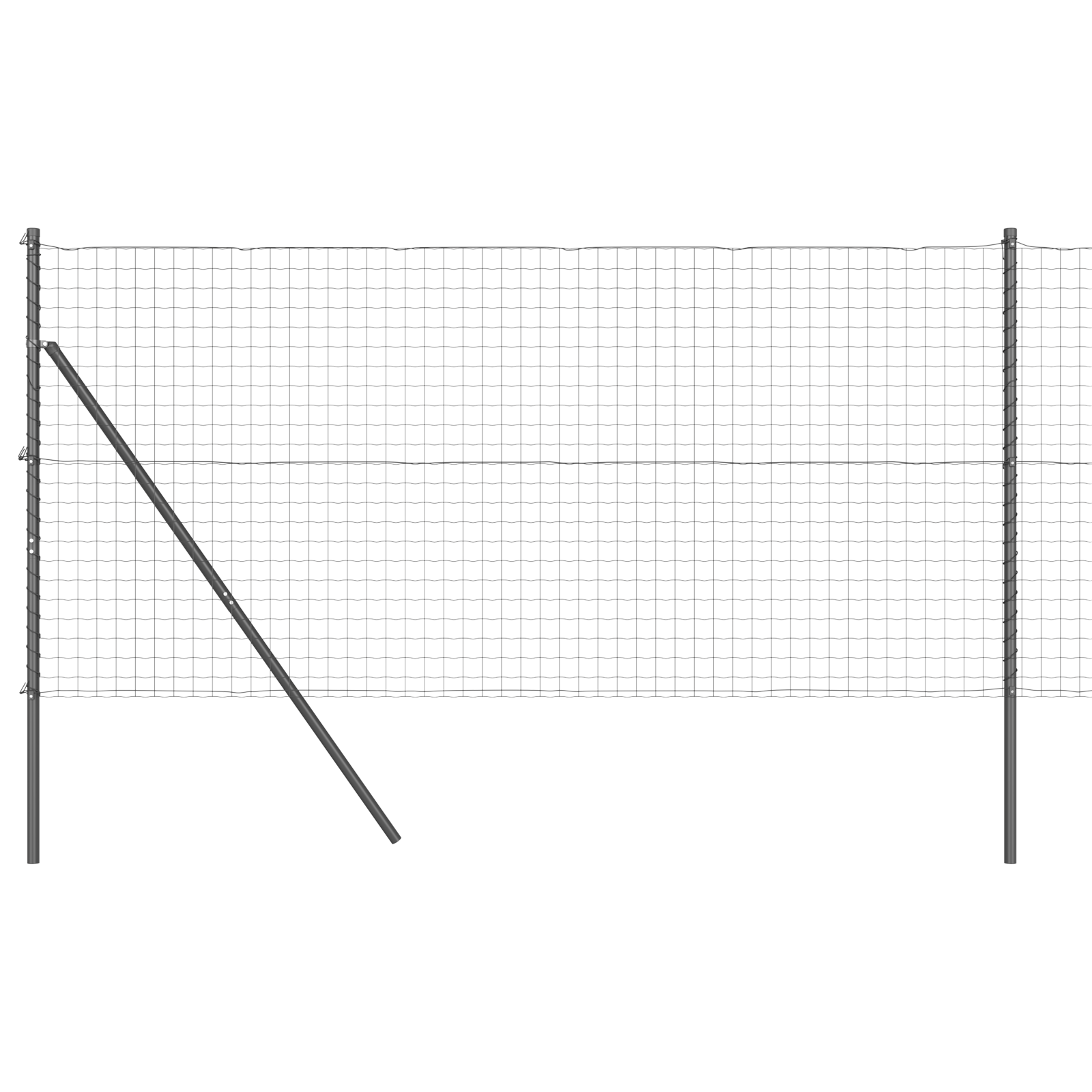 Euro Fence with 7 Posts 1x10 m Galvanised Steel Grey - Image 2