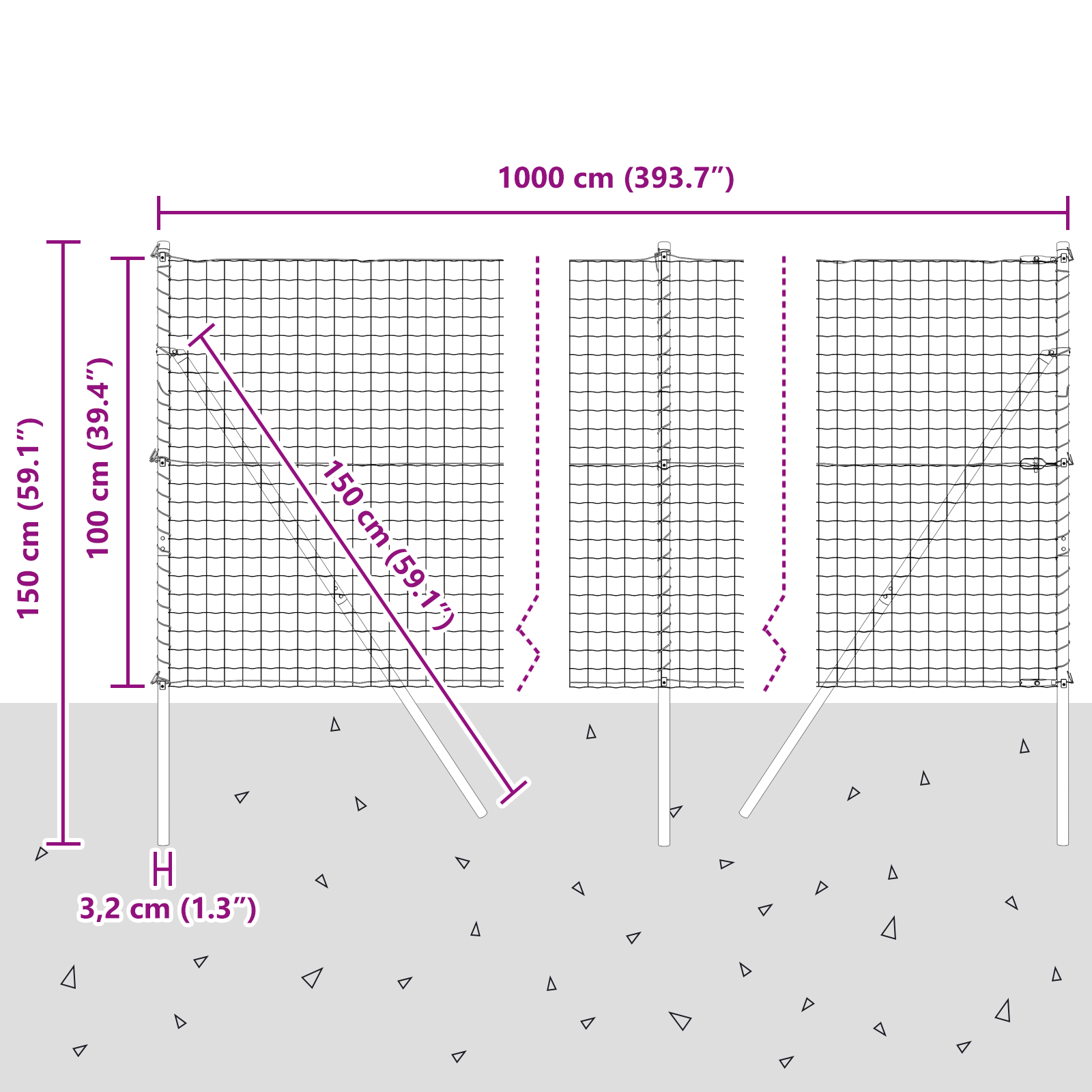 Euro Fence with 7 Posts 1x10 m Galvanised Steel Grey - Image 11