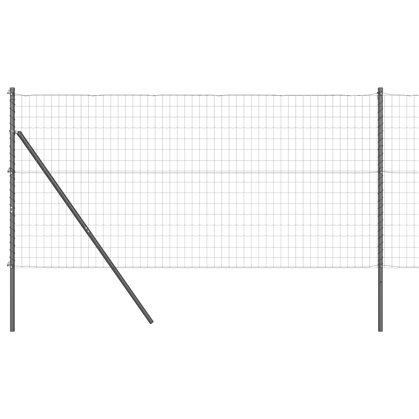 Euro Fence with 7 Posts 1.2x10 m Galvanised Steel Grey - Image 2