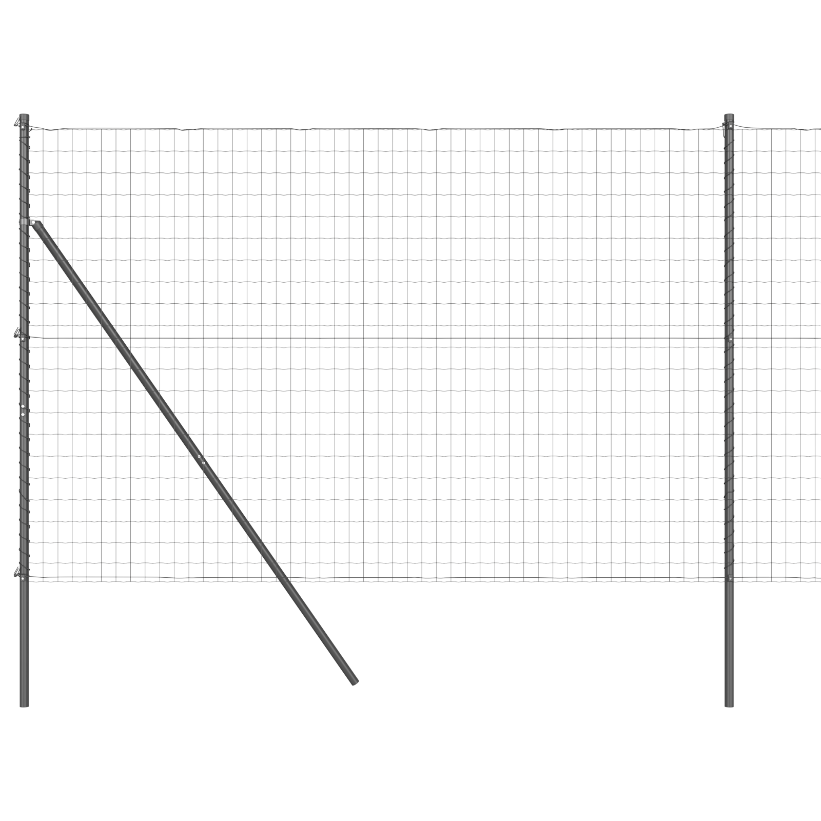Euro Fence with 7 Posts 1.5x10 m Galvanised Steel Grey - Image 2