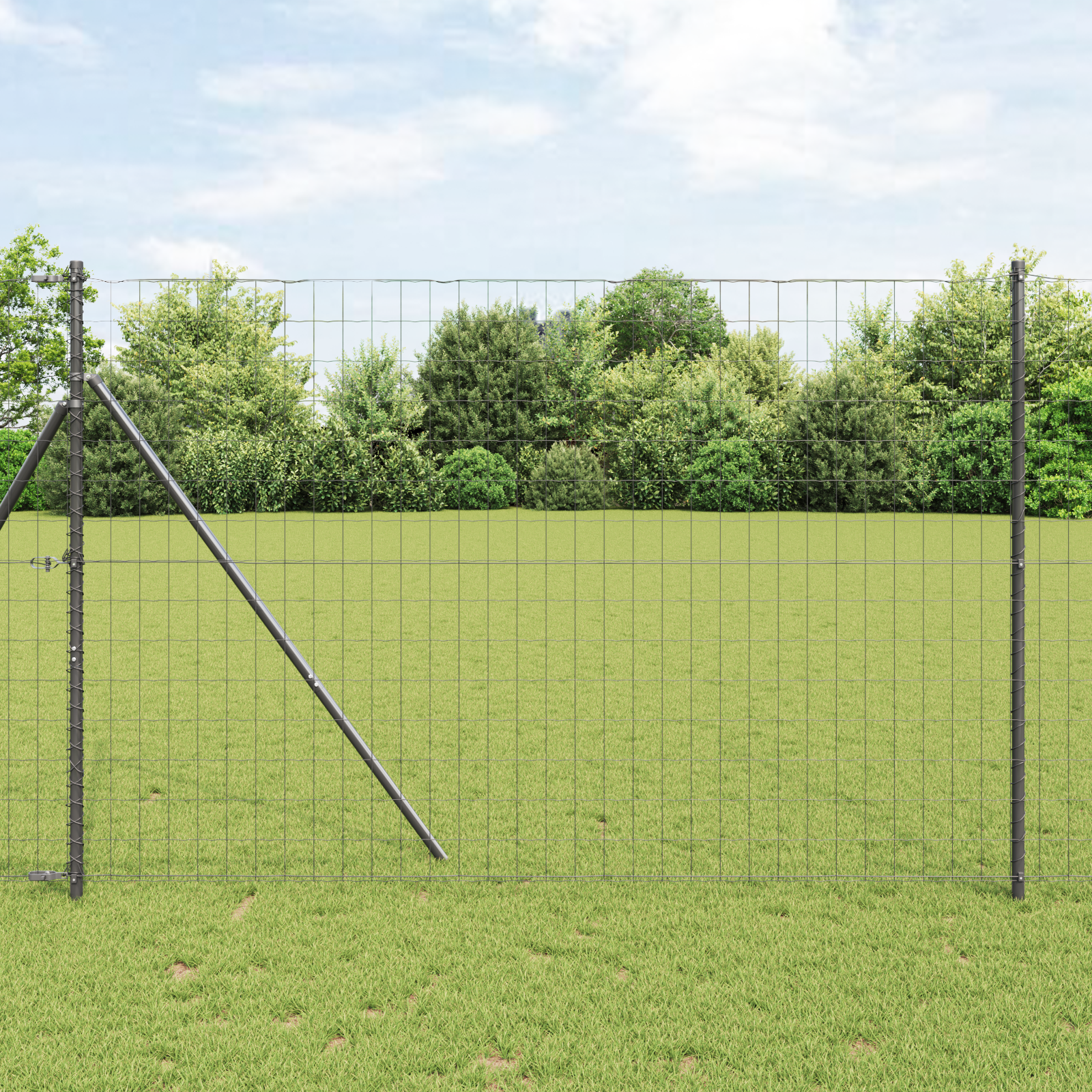 Euro Fence with 7 Posts 1.6x10 m Galvanised Steel Grey