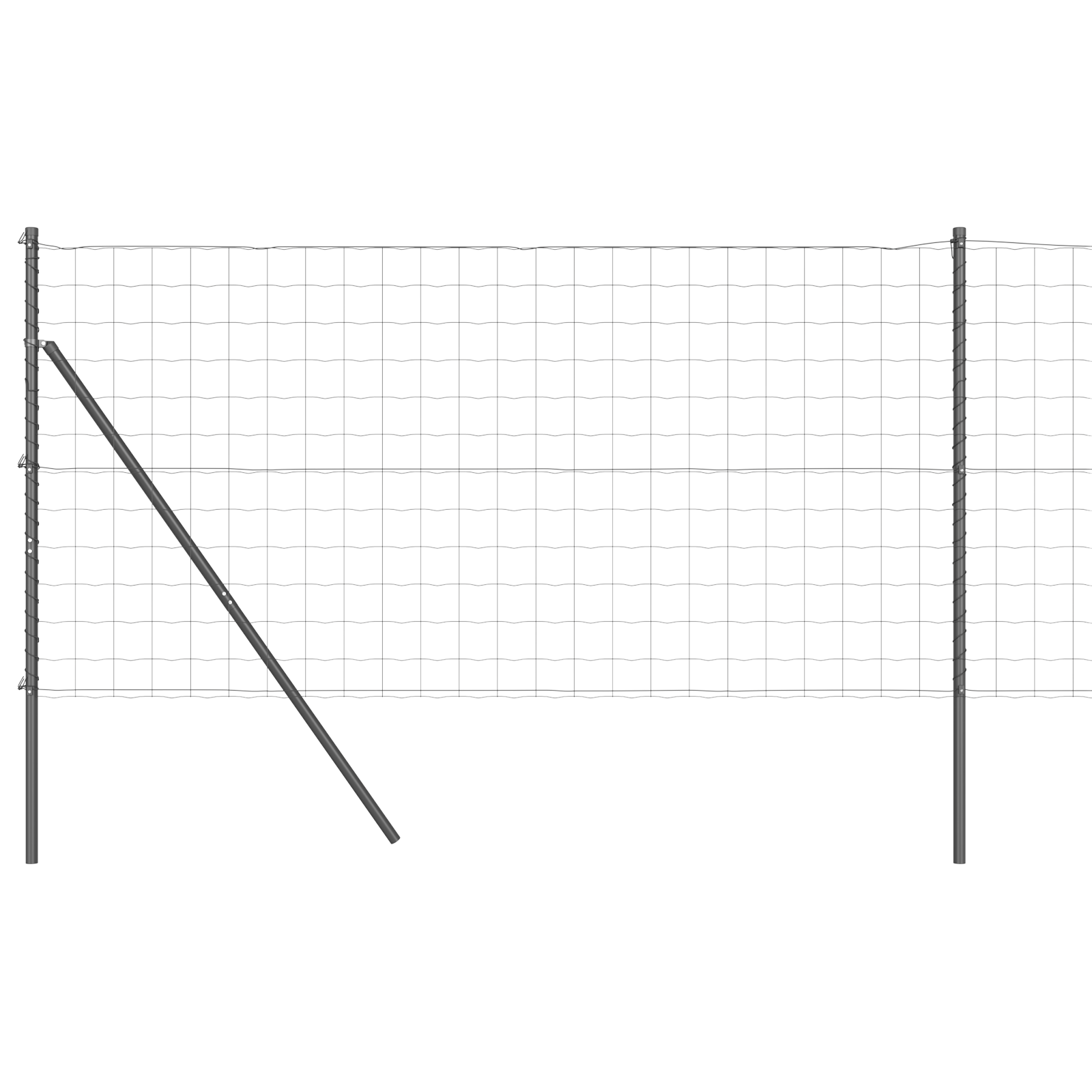 Euro Fence with 7 Posts 1.4x10 m Galvanised Steel Grey - Image 2