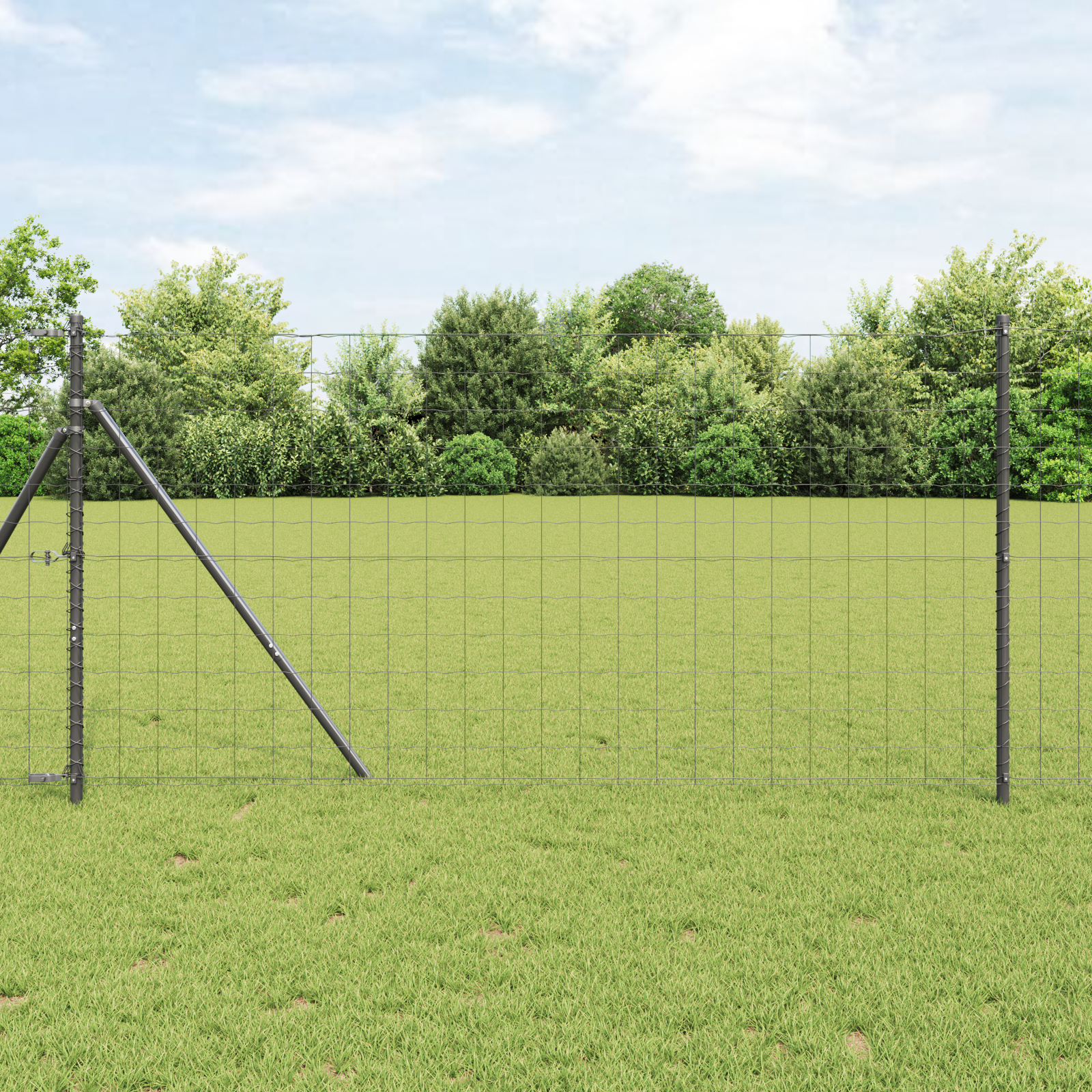 Euro Fence with 7 Posts 1.4x10 m Galvanised Steel Grey
