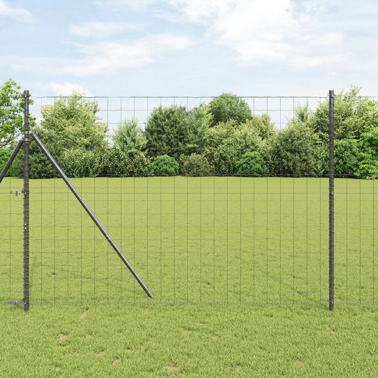 Euro Fence with 7 Posts 1.5x10 m Galvanised Steel Grey
