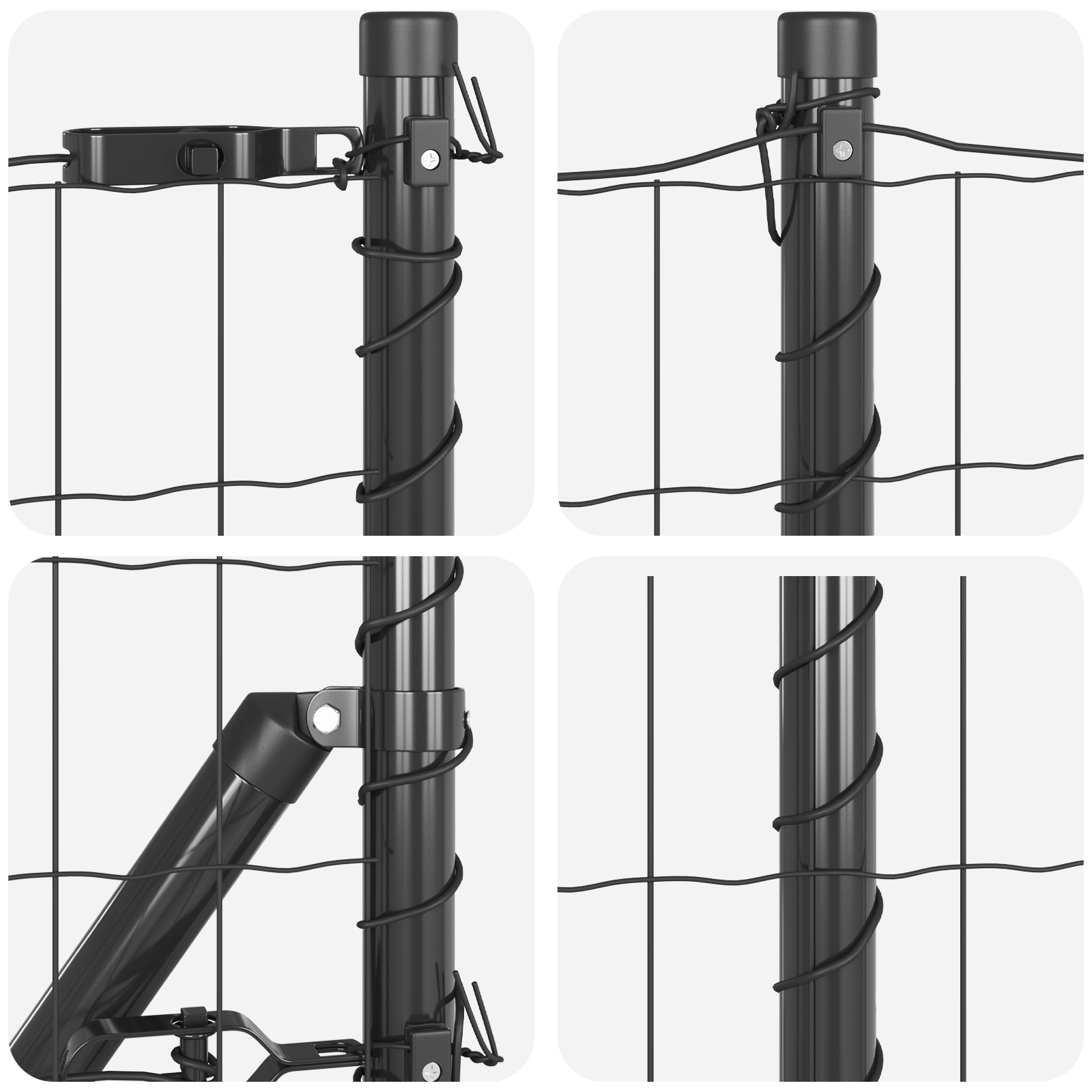 Euro Fence with 13 Posts 0.4x25 m Galvanised Steel Grey - Image 7