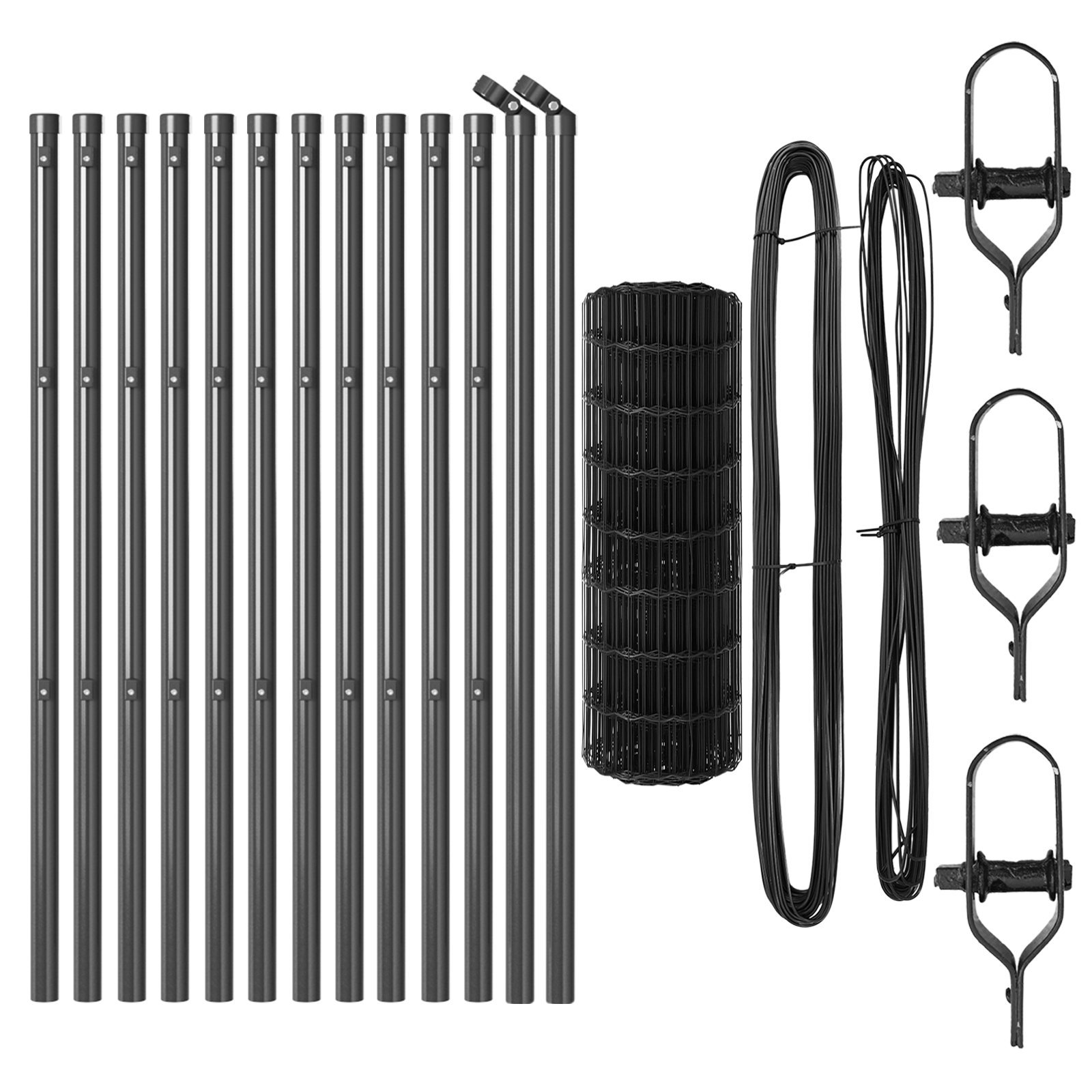 Euro Fence with 13 Posts 0.6x25 m Galvanised Steel Grey - Image 4