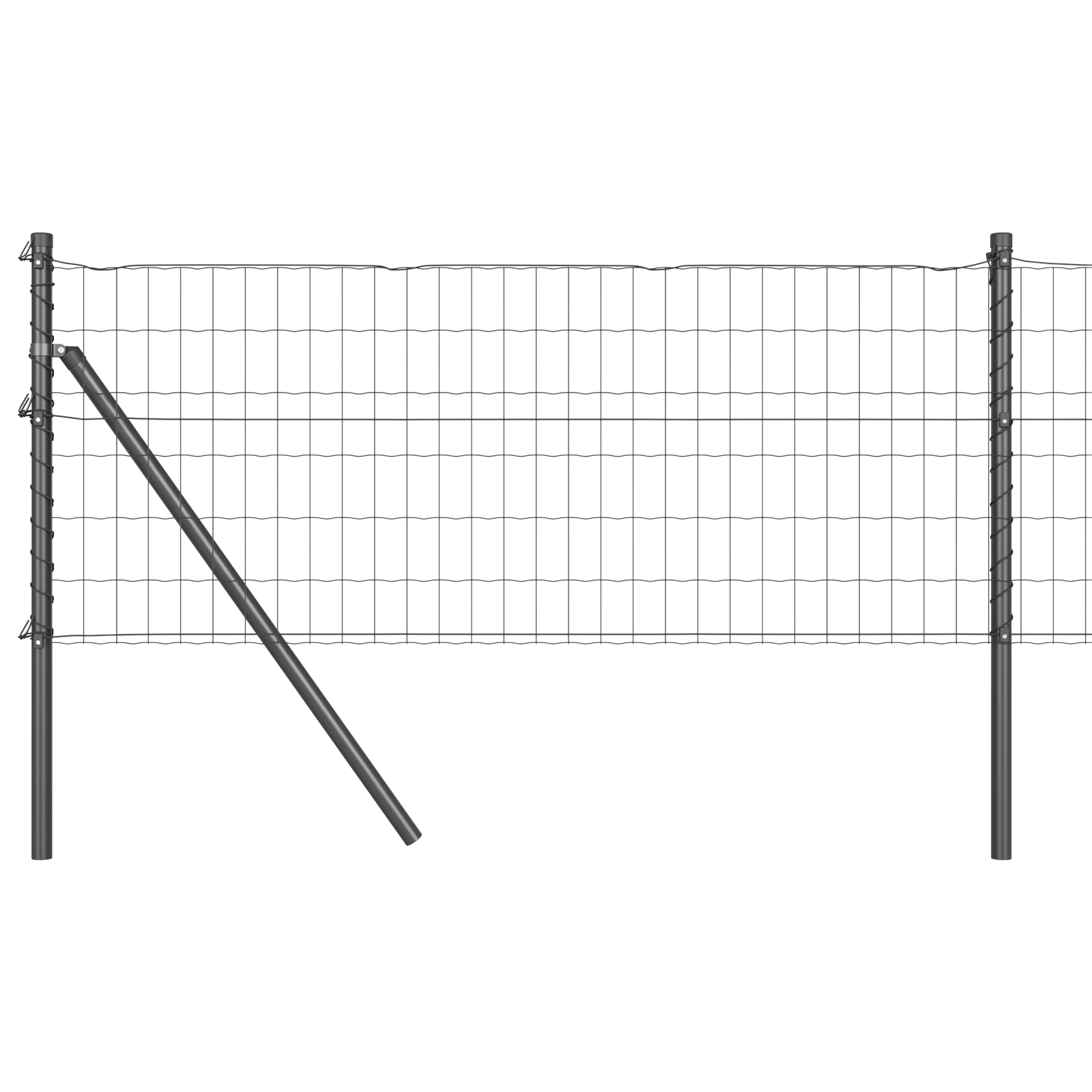 Euro Fence with 13 Posts 0.6x25 m Galvanised Steel Grey - Image 2