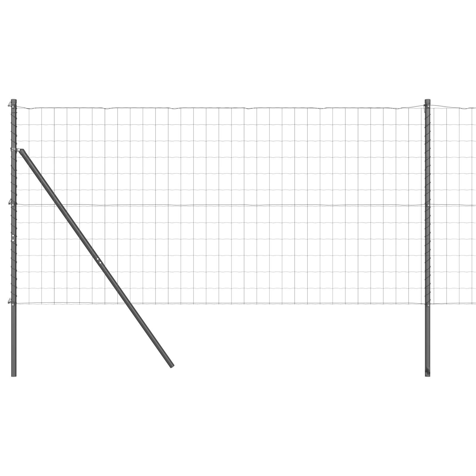 Euro Fence with 13 Posts 1x25 m Galvanised Steel Grey - Image 2