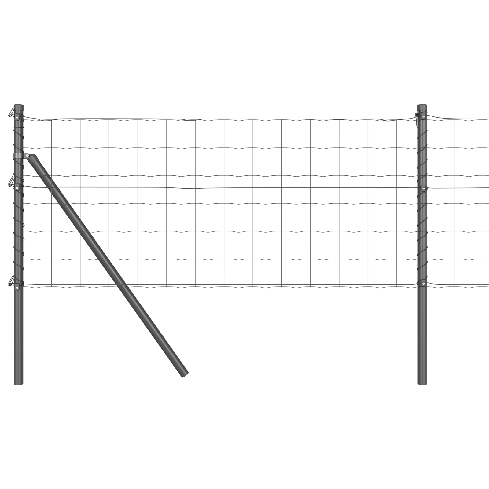 Euro Fence with 13 Posts 0.4x25 m Galvanised Steel Grey - Image 2