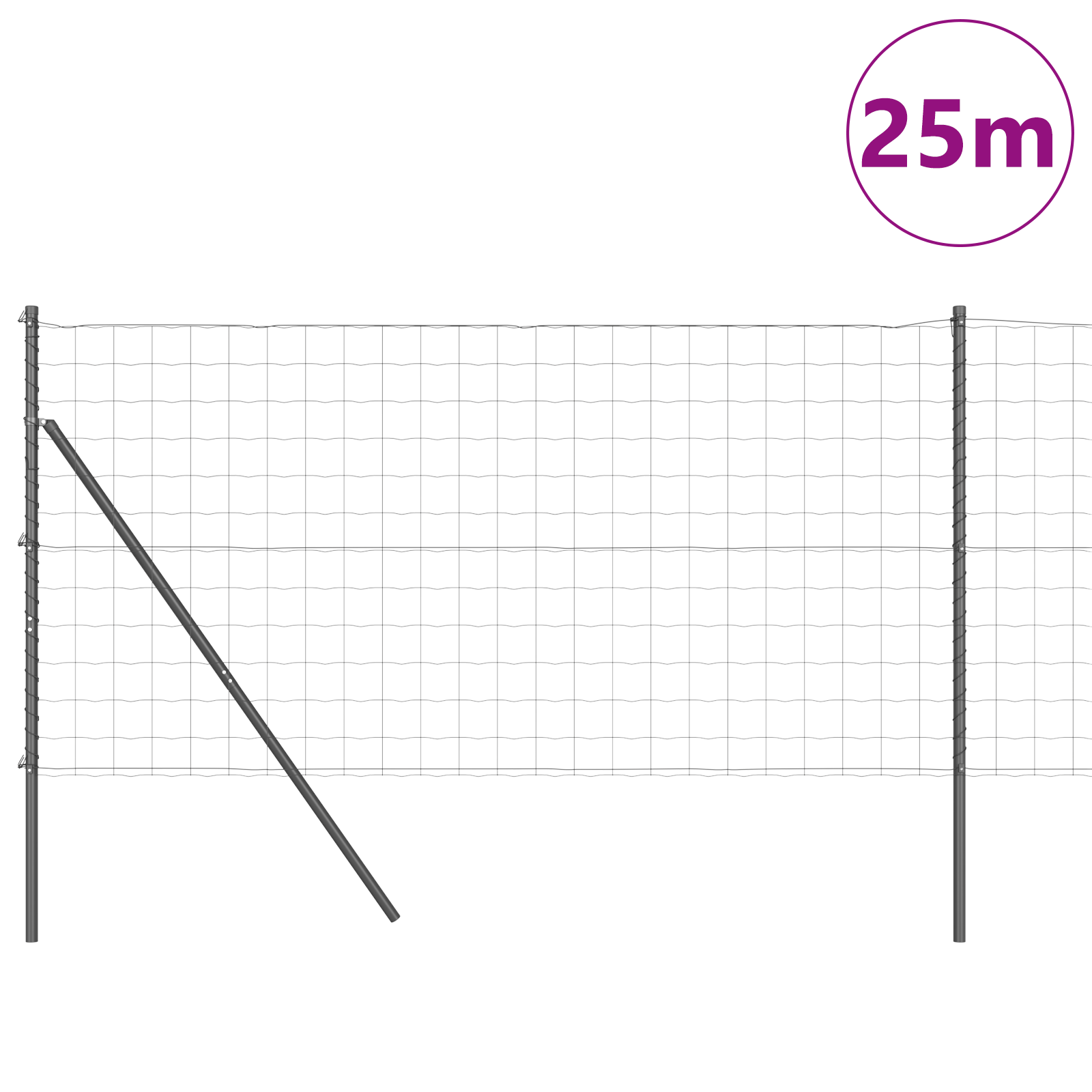 Euro Fence Set of 2 Grey Powder-Coated Steel 25 x 1 m Durable - Image 3