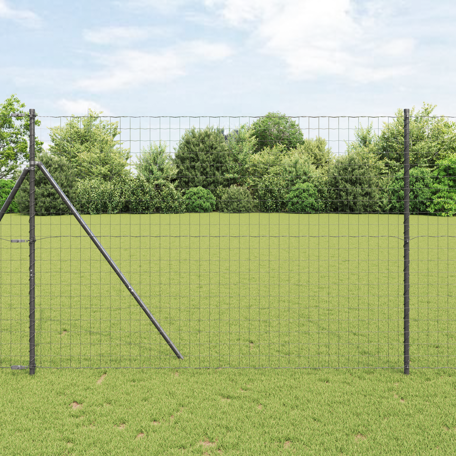 Euro Fence with 7 Posts 1.5x10 m Galvanised Steel Grey
