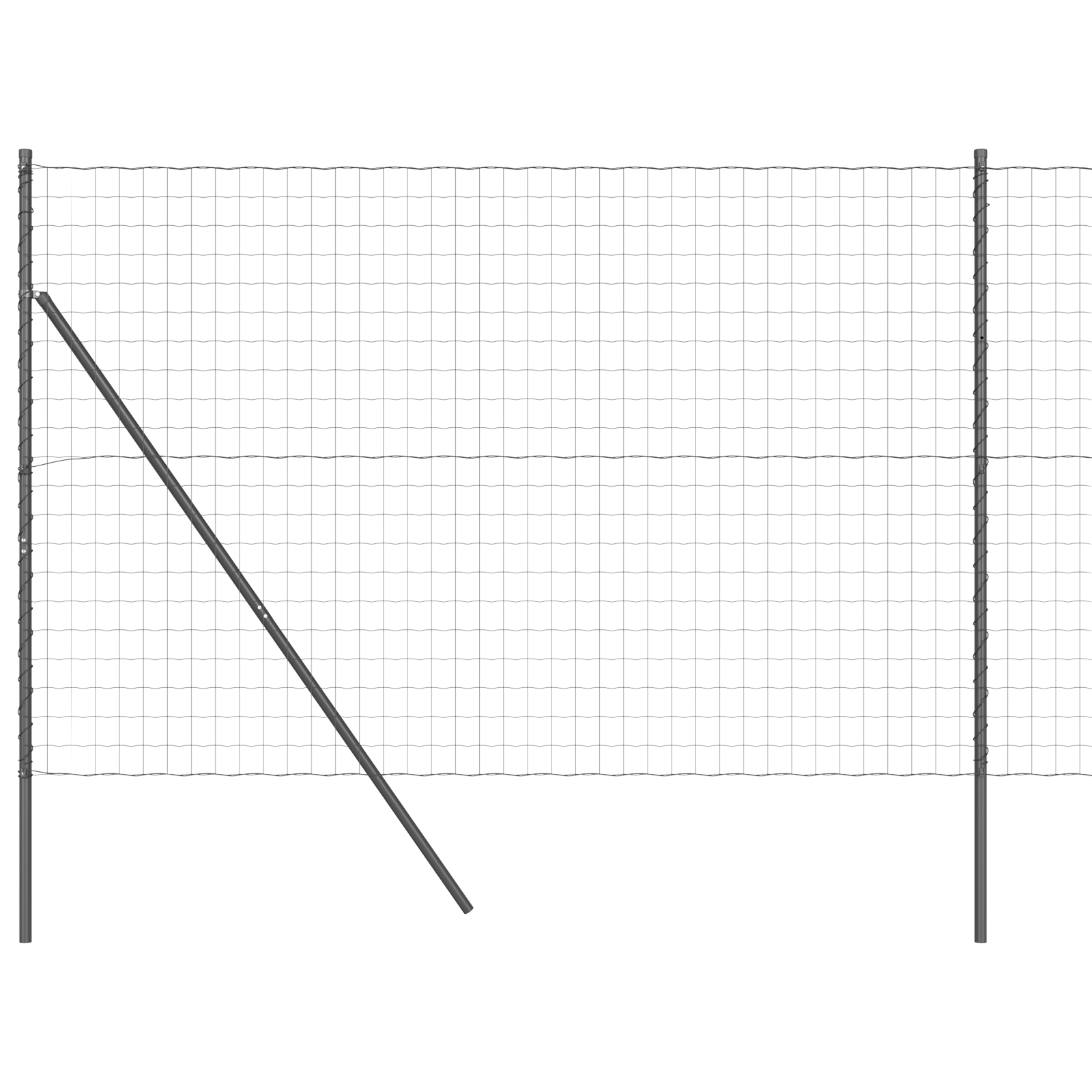 Euro Fence with 7 Posts 1.6x10 m Galvanised Steel Grey - Image 2