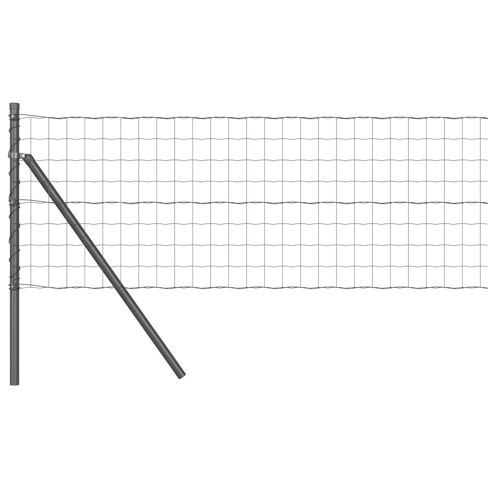 Euro Fence with 13 Posts 0.4x25 m Galvanised Steel Grey - Image 2
