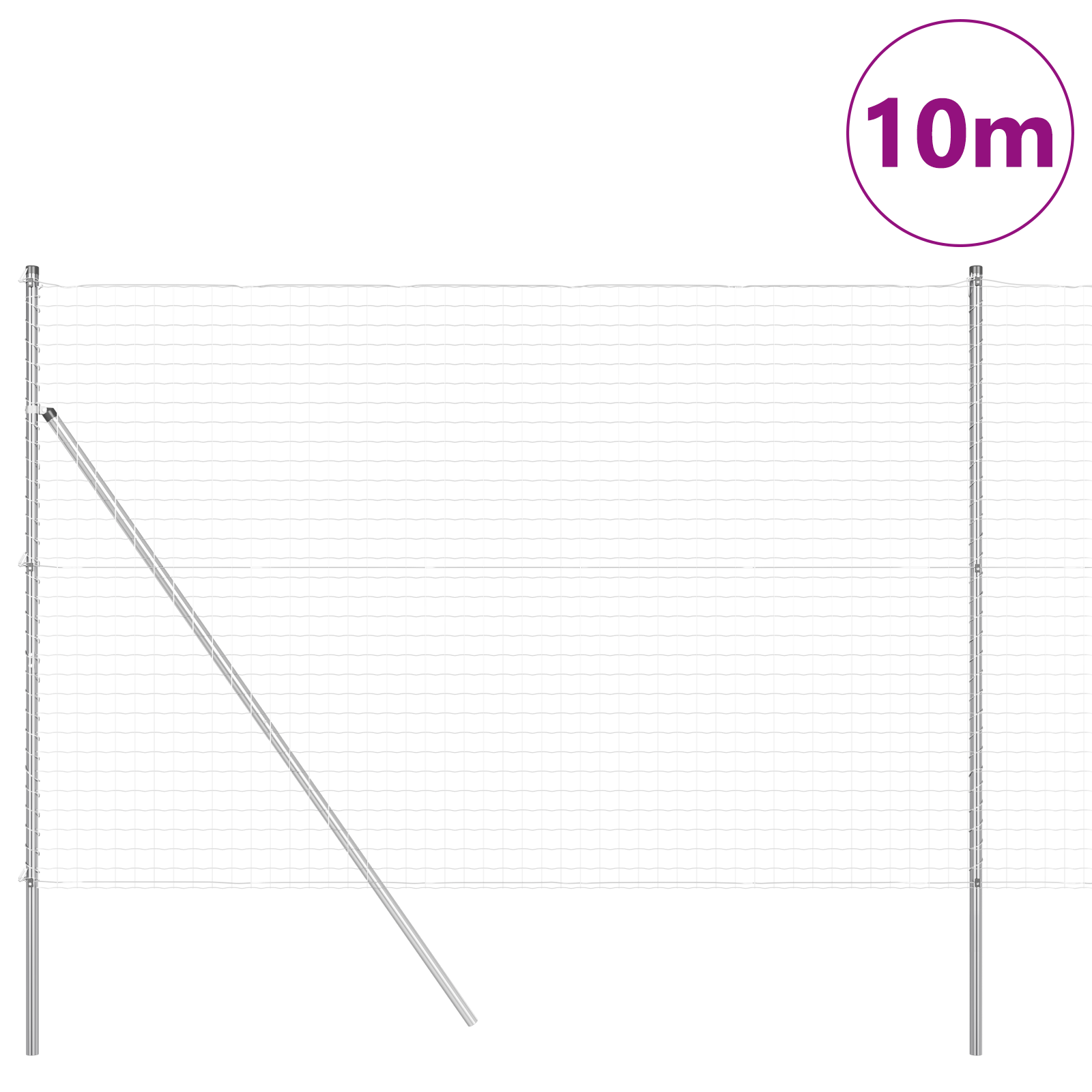 Euro Fence with 7 Posts 1.6x10 m Galvanised Steel - Image 3