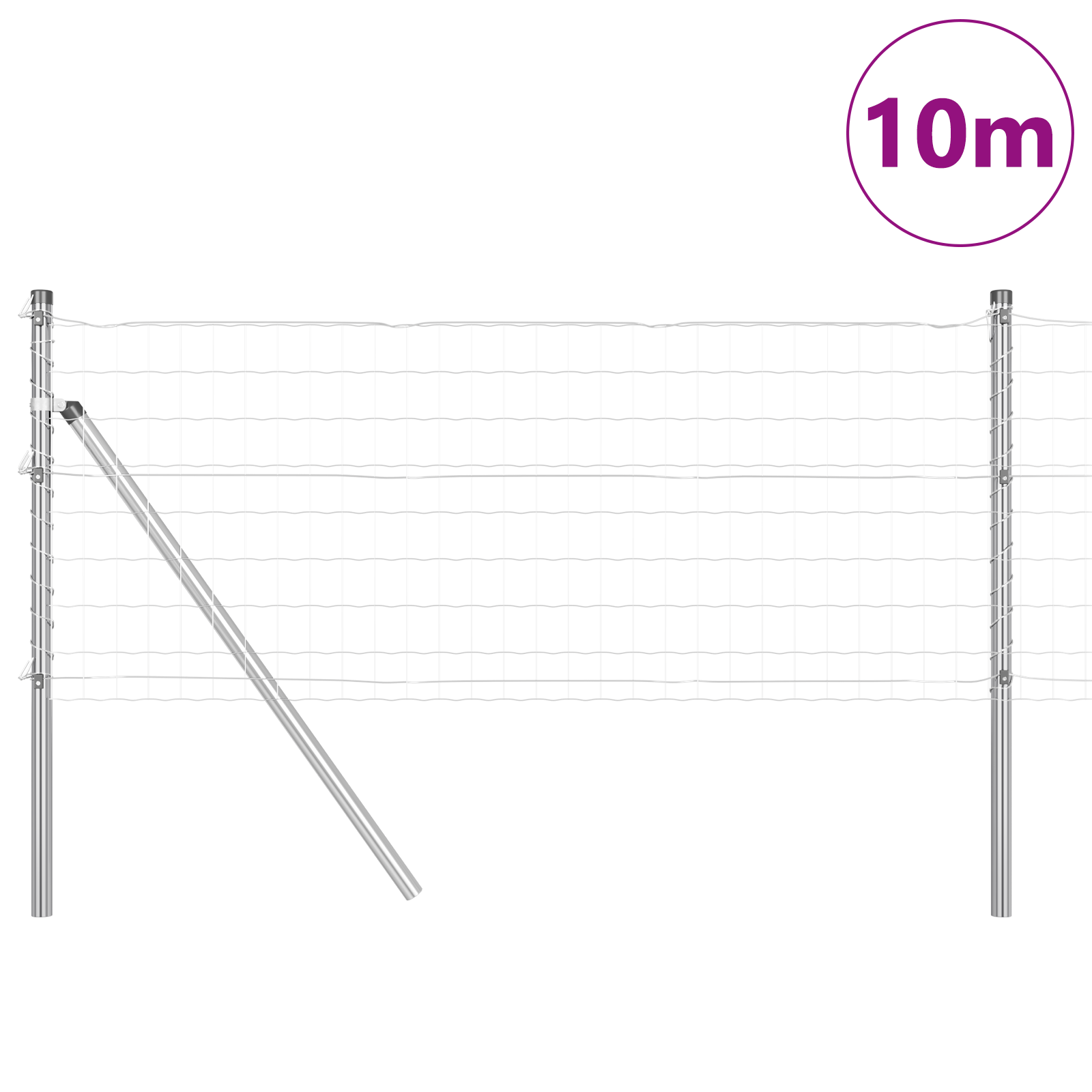Euro Fence with 7 Posts 0.4x10 m Galvanised Steel - Image 3