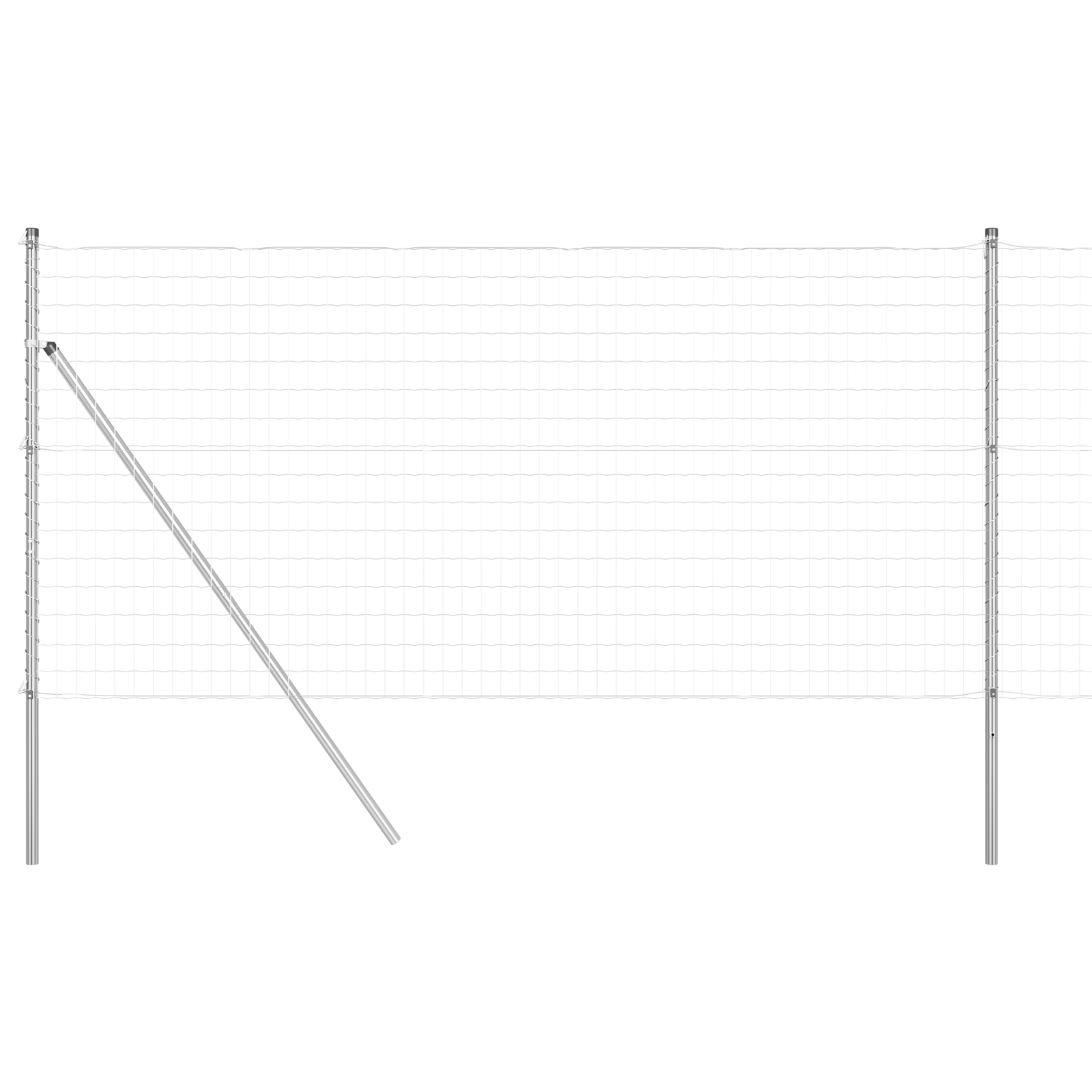 Euro Fence with 7 Posts 1.2x10 m Galvanised Steel - Image 2