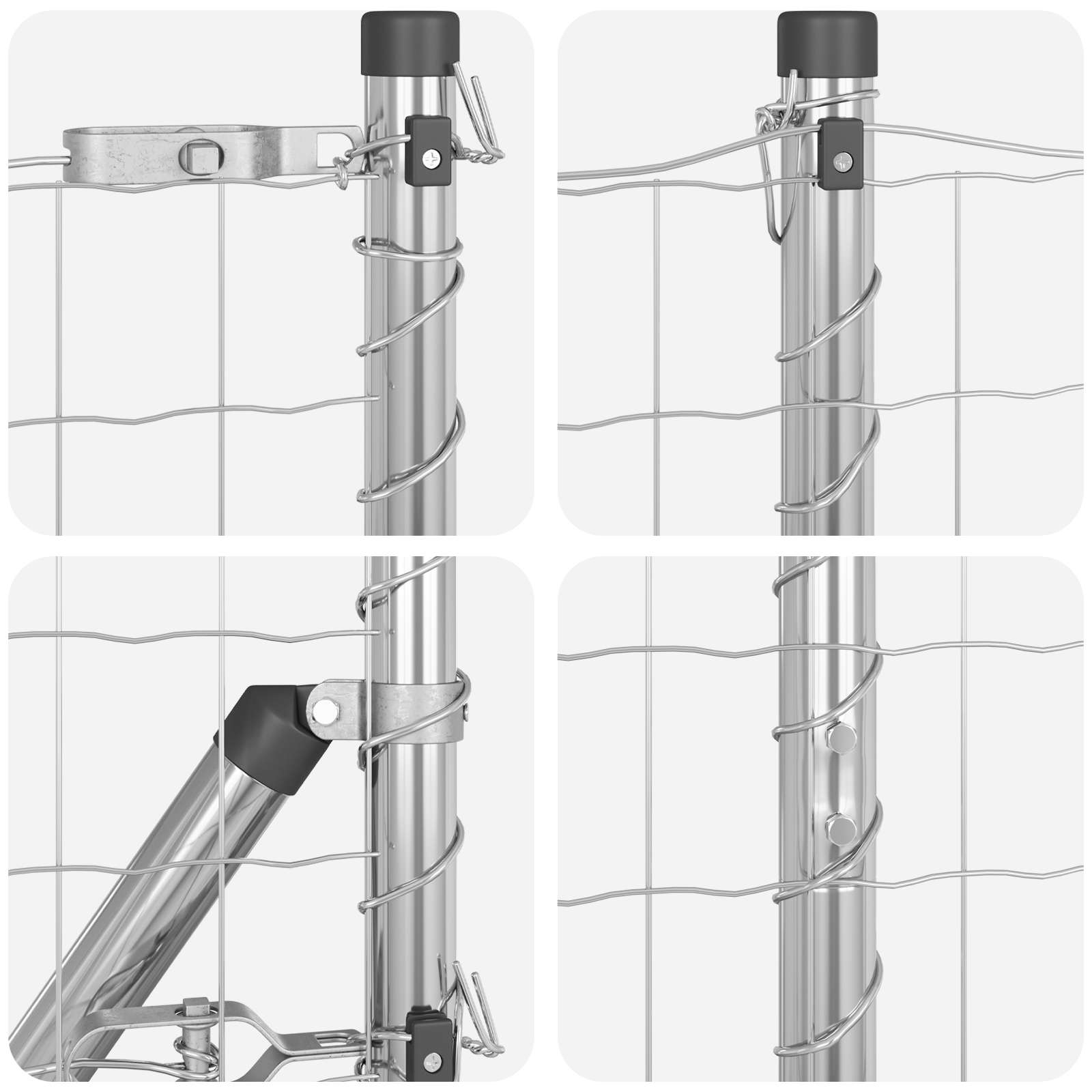 Euro Fence with 7 Posts 1.6x10 m Galvanised Steel - Image 7