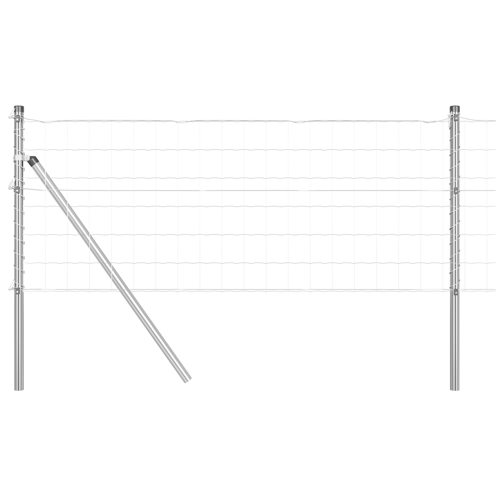 Euro Fence with 7 Posts 0.6x10 m Galvanised Steel - Image 2