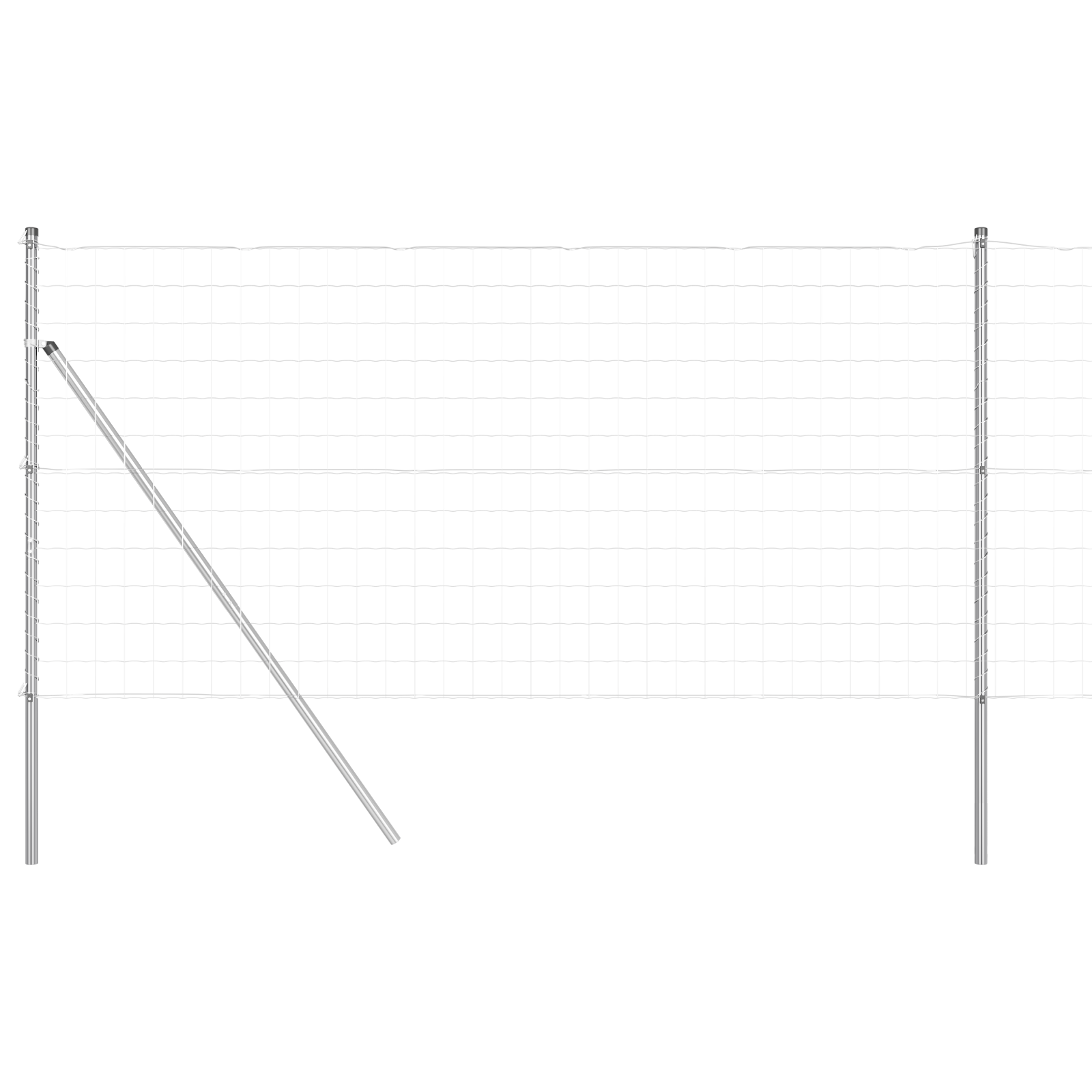 Euro Fence with 7 Posts 1.2x10 m Galvanised Steel - Image 2