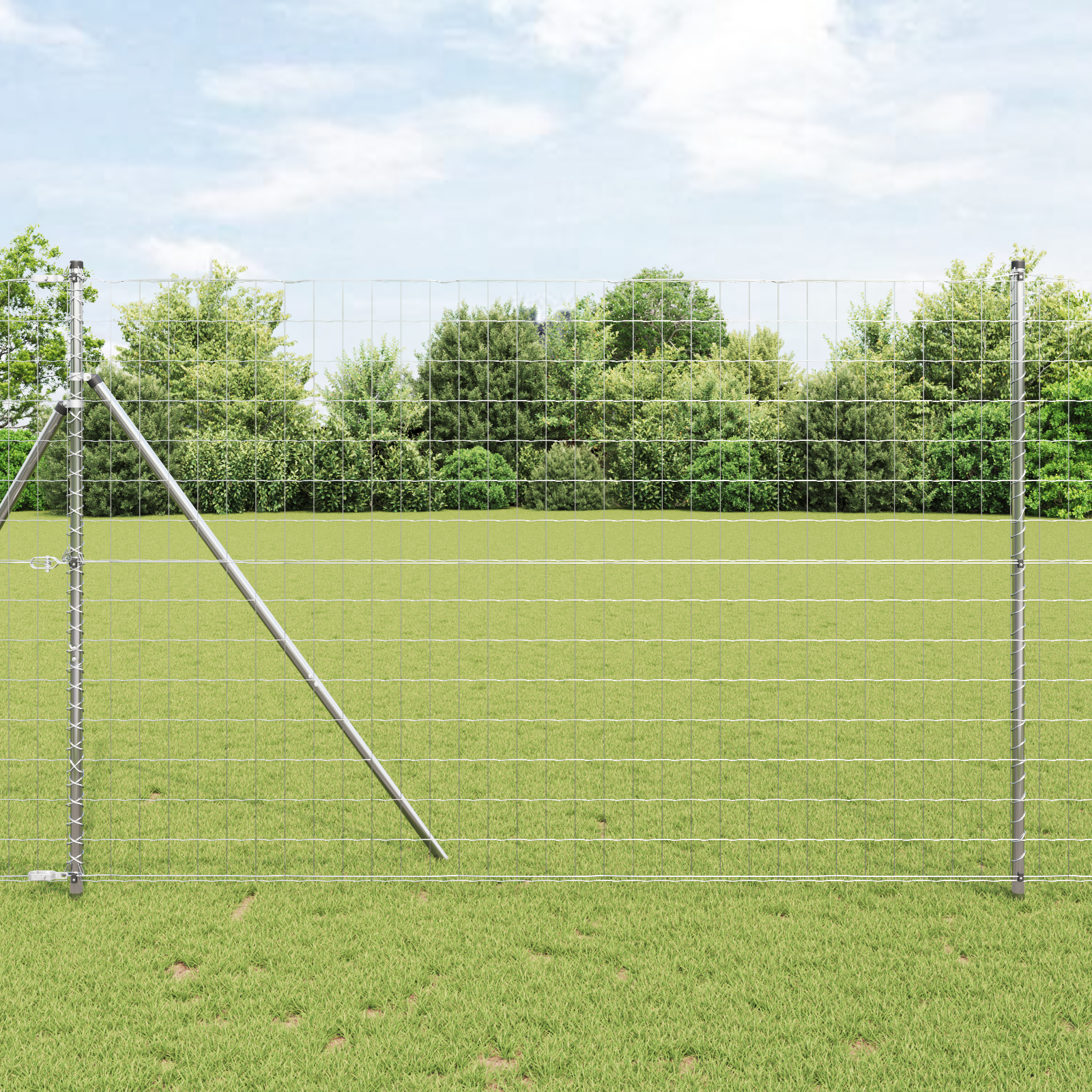 Euro Fence with 7 Posts 1.5x10 m Galvanised Steel