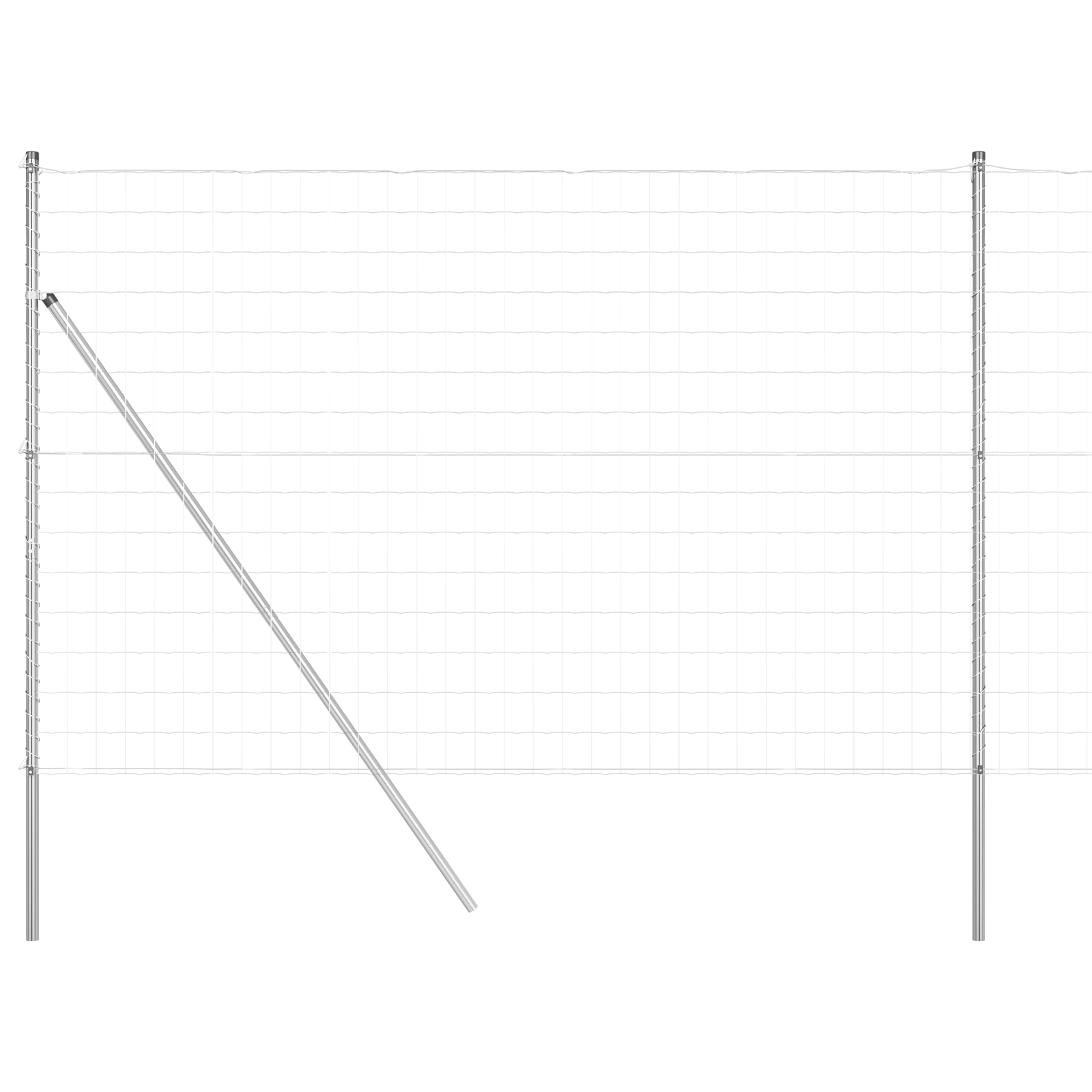 Euro Fence with 7 Posts 1.6x10 m Galvanised Steel - Image 2