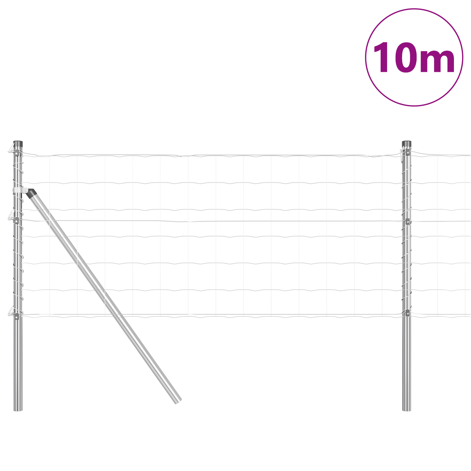 Euro Fence with 7 Posts 0.4x10 m Galvanised Steel - Image 3