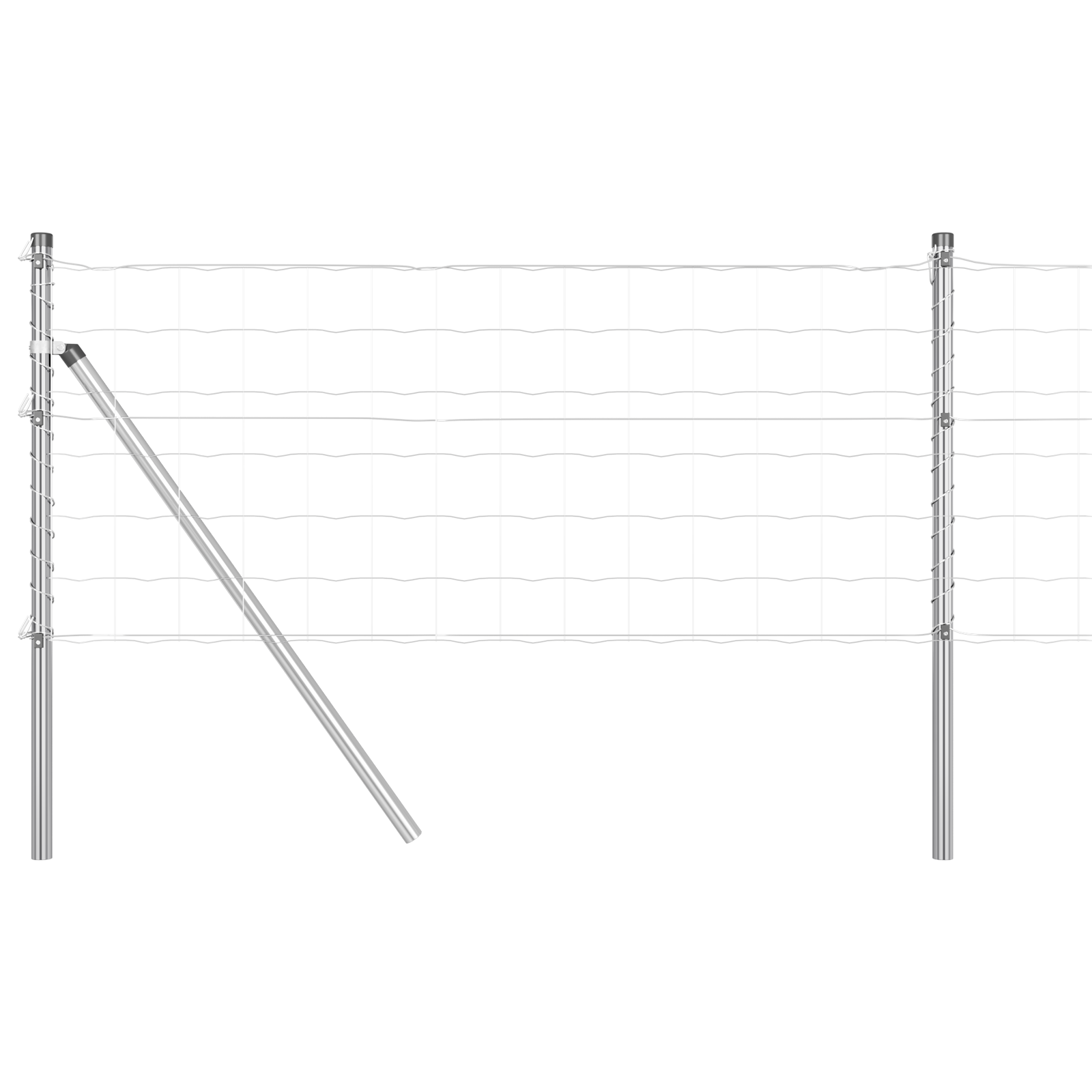 Euro Fence with 7 Posts 0.6x10 m Galvanised Steel - Image 2