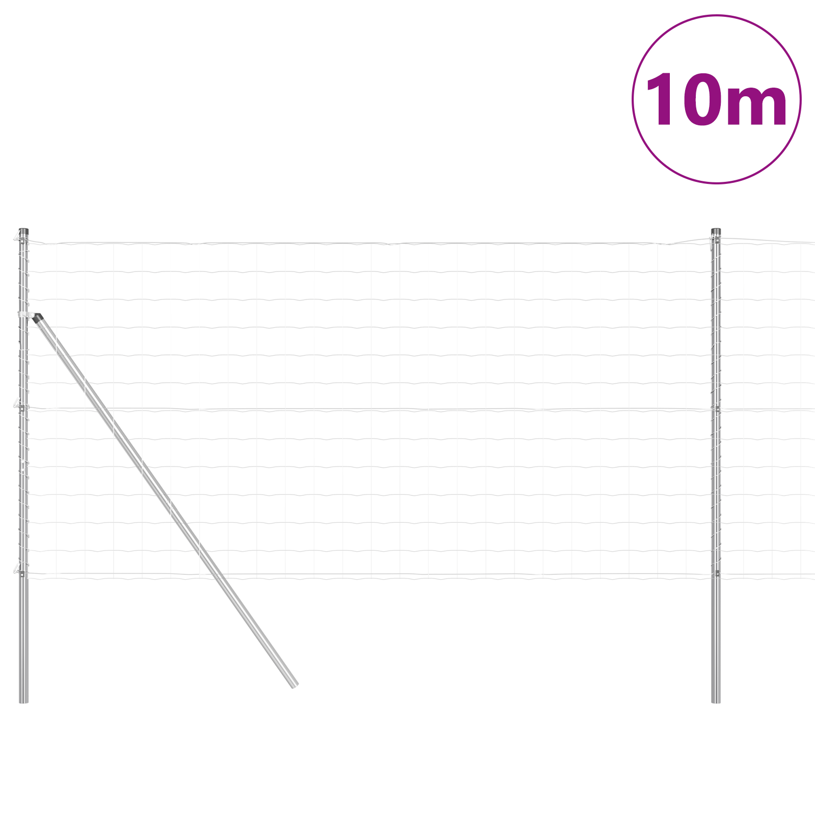 Euro Fence with 7 Posts 1.4x10 m Galvanised Steel - Image 3