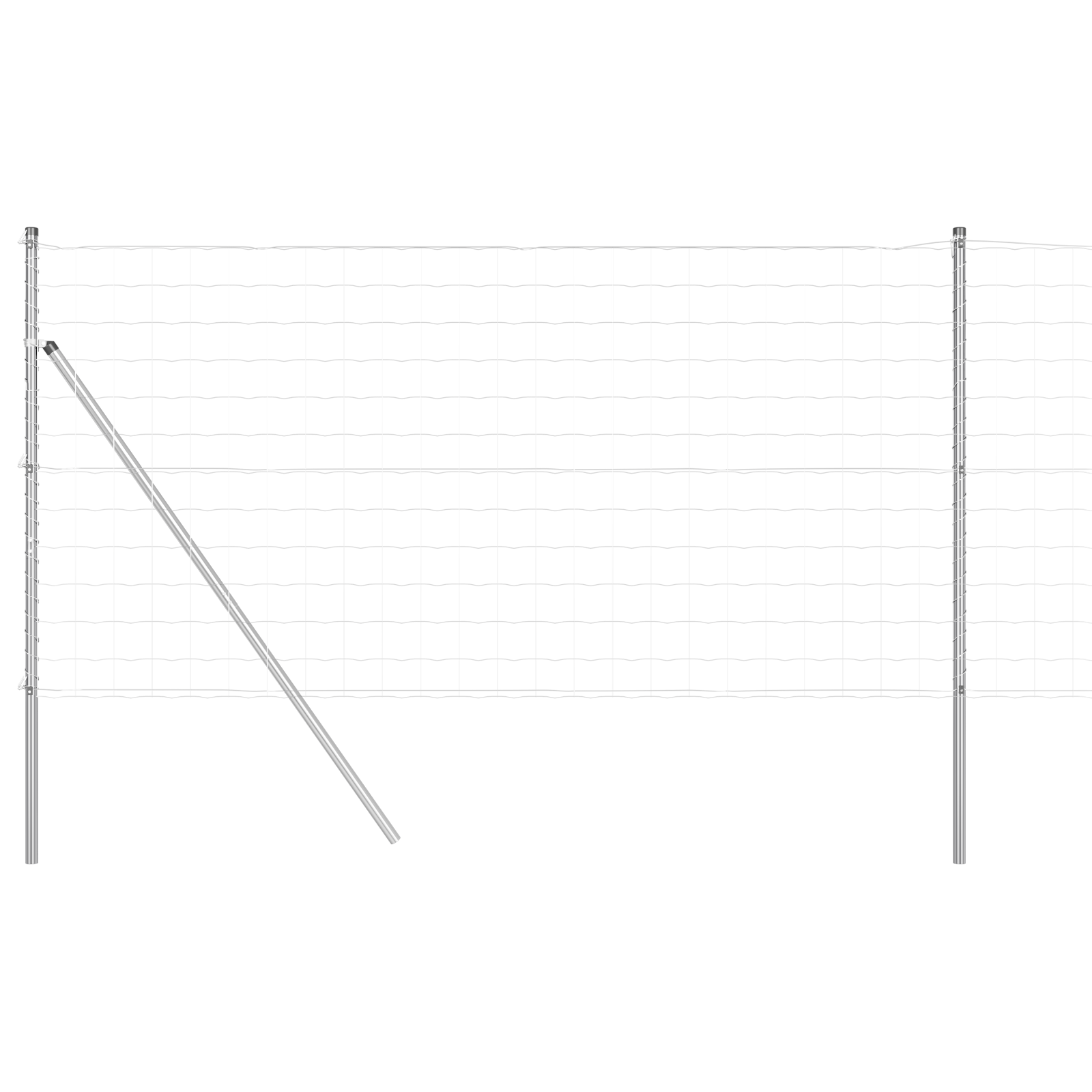 Euro Fence with 7 Posts 1.4x10 m Galvanised Steel - Image 2