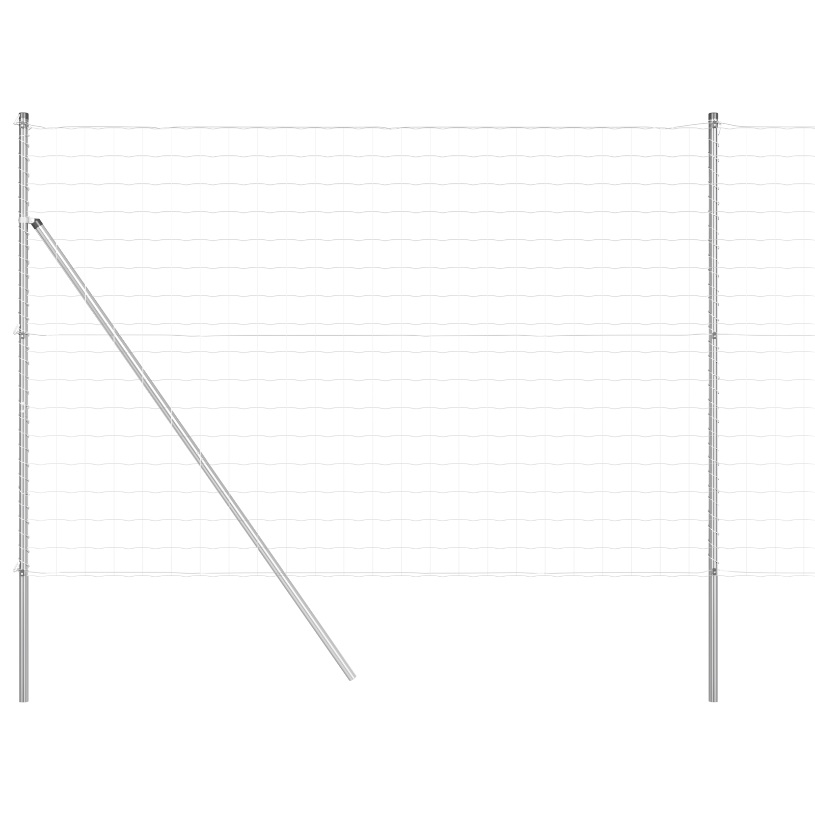 Euro Fence with 7 Posts 1.5x10 m Galvanised Steel - Image 2