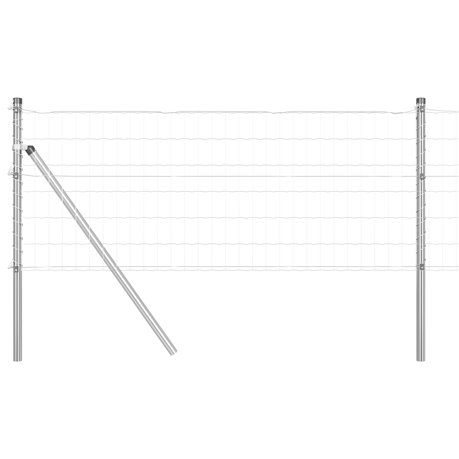 Euro Fence with 13 Posts 0.4x25 m Galvanised Steel - Image 2