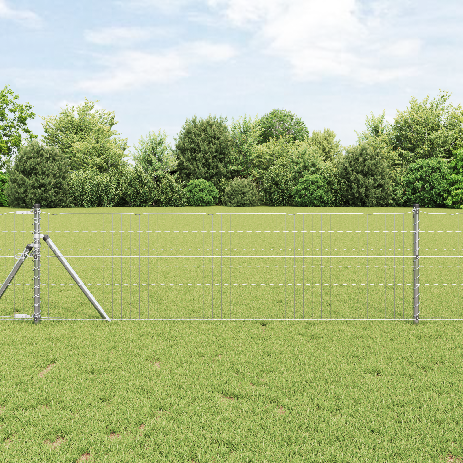 Euro Fence with 13 Posts 0.4x25 m Galvanised Steel