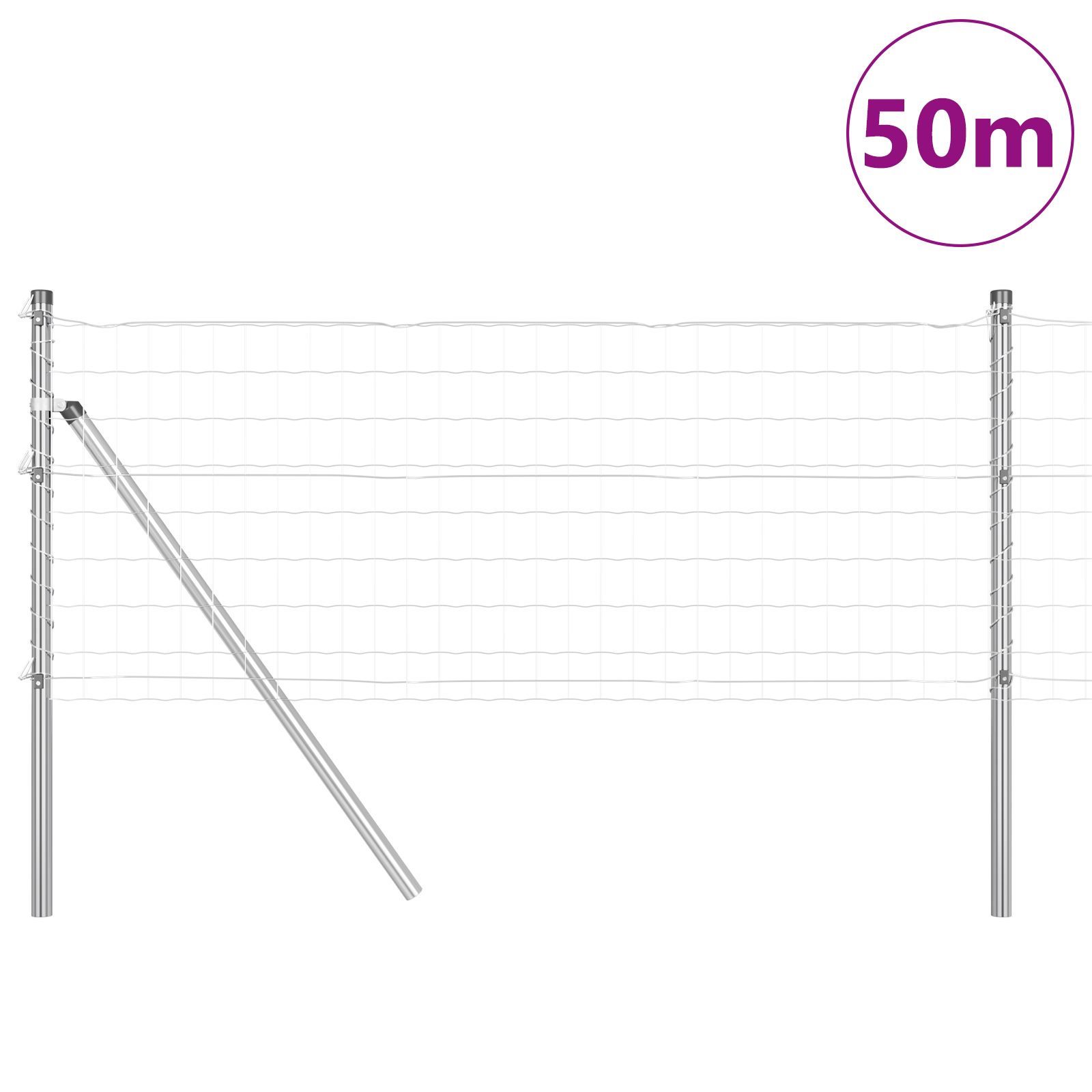 Euro Fence with 13 Posts 0.4x50 m Galvanised Steel - Image 3