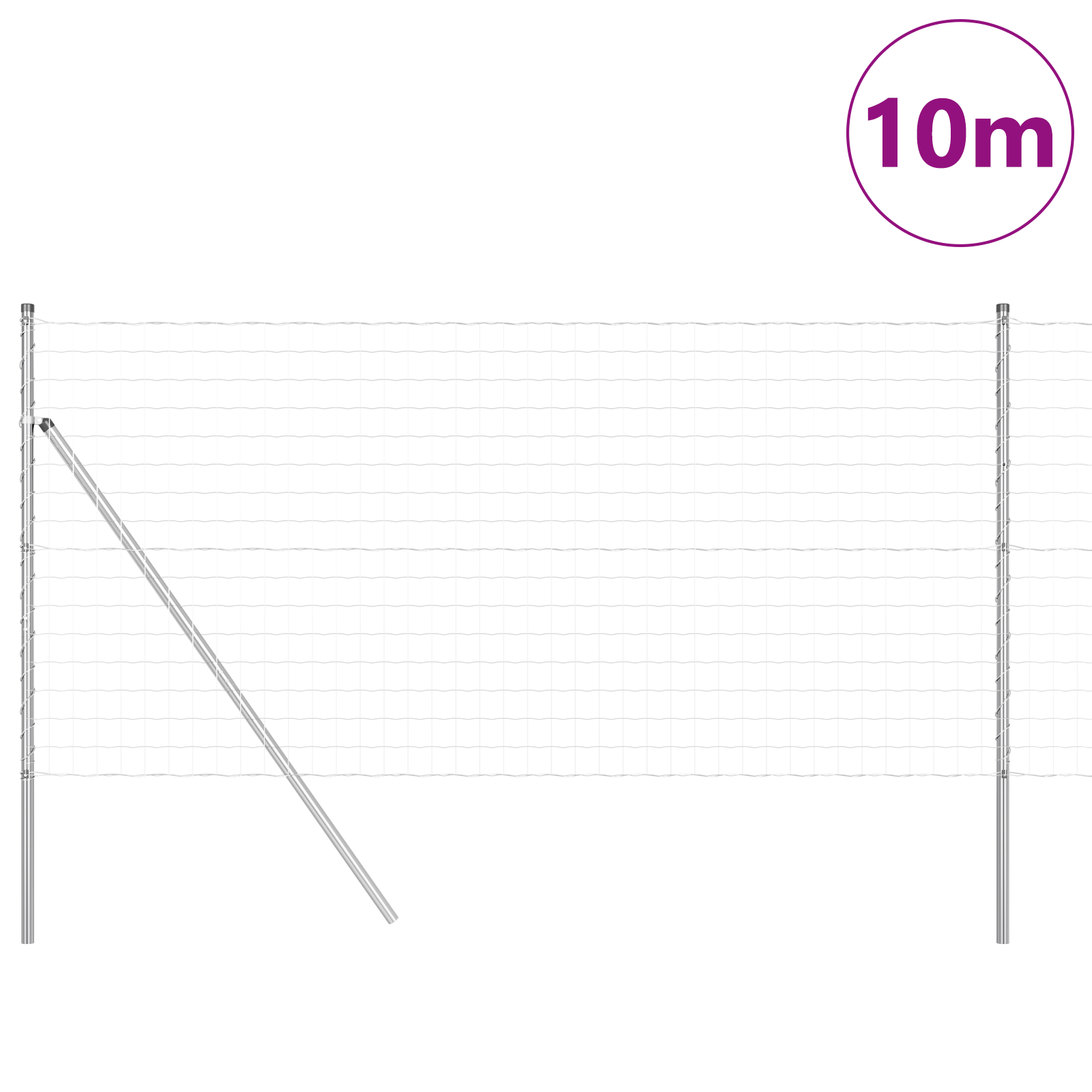 Euro Fence with 7 Posts 1x10 m Galvanised Steel - Image 3